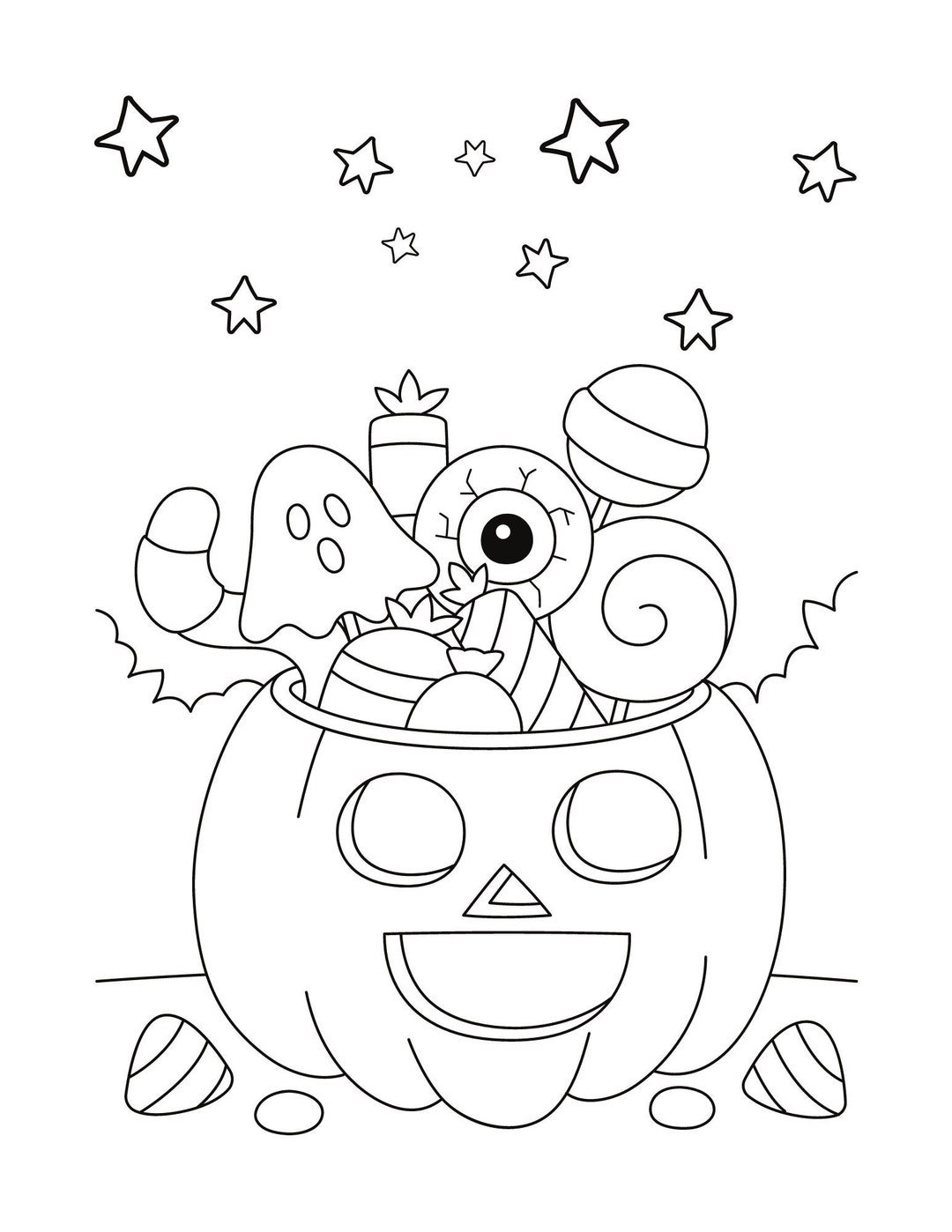 Halloween Coloring Page Etsy New Zealand Halloween Coloring Page Etsy New Zealand