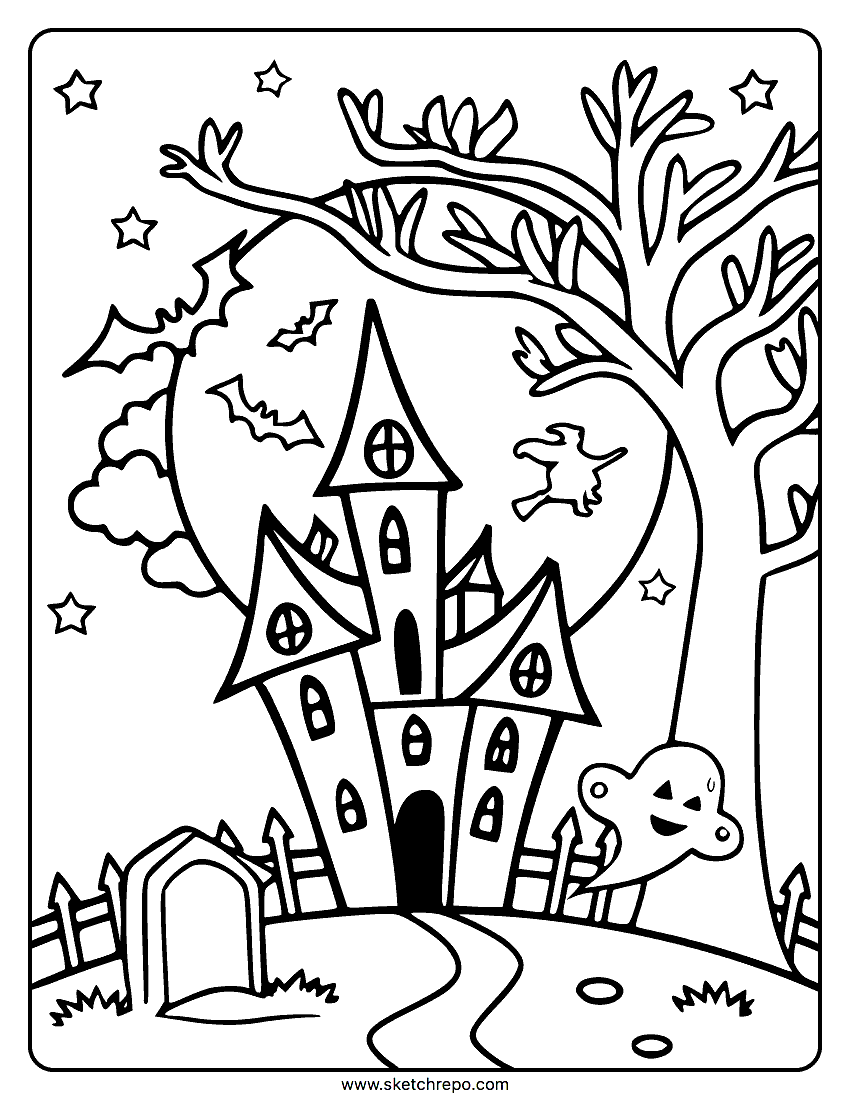 Halloween Coloring Page Sketch Repo Halloween Coloring Page Sketch Repo