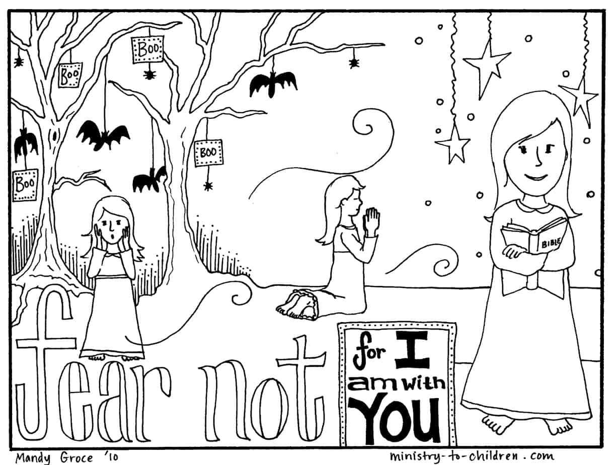Halloween Coloring Pages Religious Christian Do Not Fear  Halloween Coloring Pages Religious Christian Do Not Fear