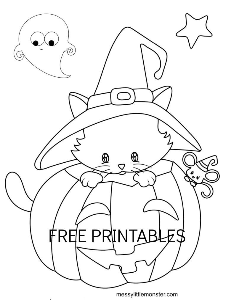 Halloween Colouring Pages For Kids Messy Little Monster