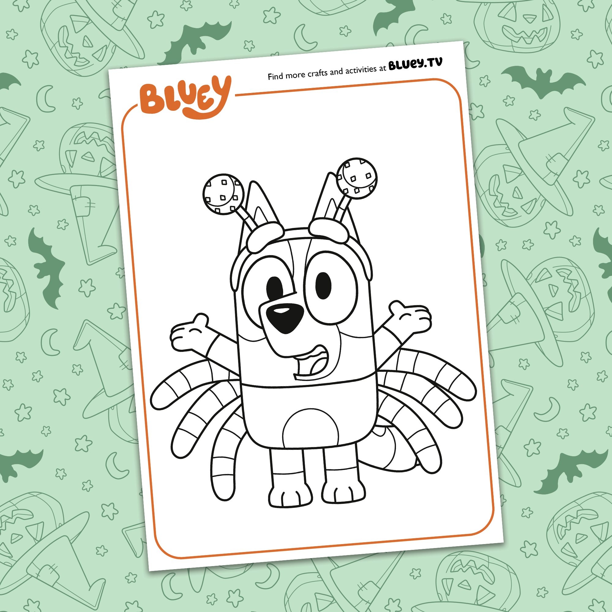 Halloween Costume Colouring Sheets Bluey Official Website