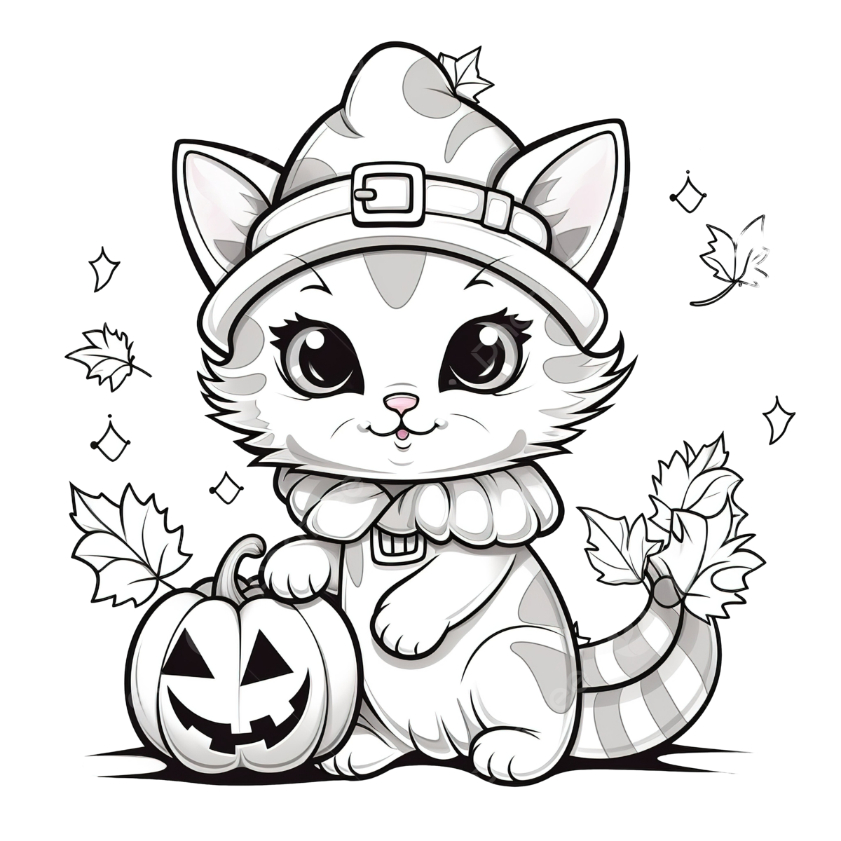 Halloween Cute Cat Line Art Illustration For Coloring Page Cat Drawing Halloween Drawing Rat Drawing PNG Transparent Image And Clipart For Free Download
