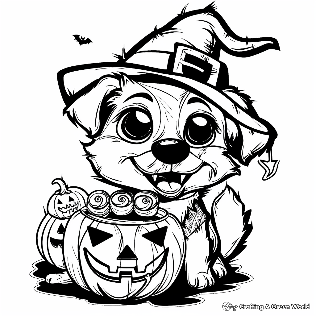 Halloween Dog Coloring Pages Free Printable  Halloween Dog Coloring Pages Free Printable