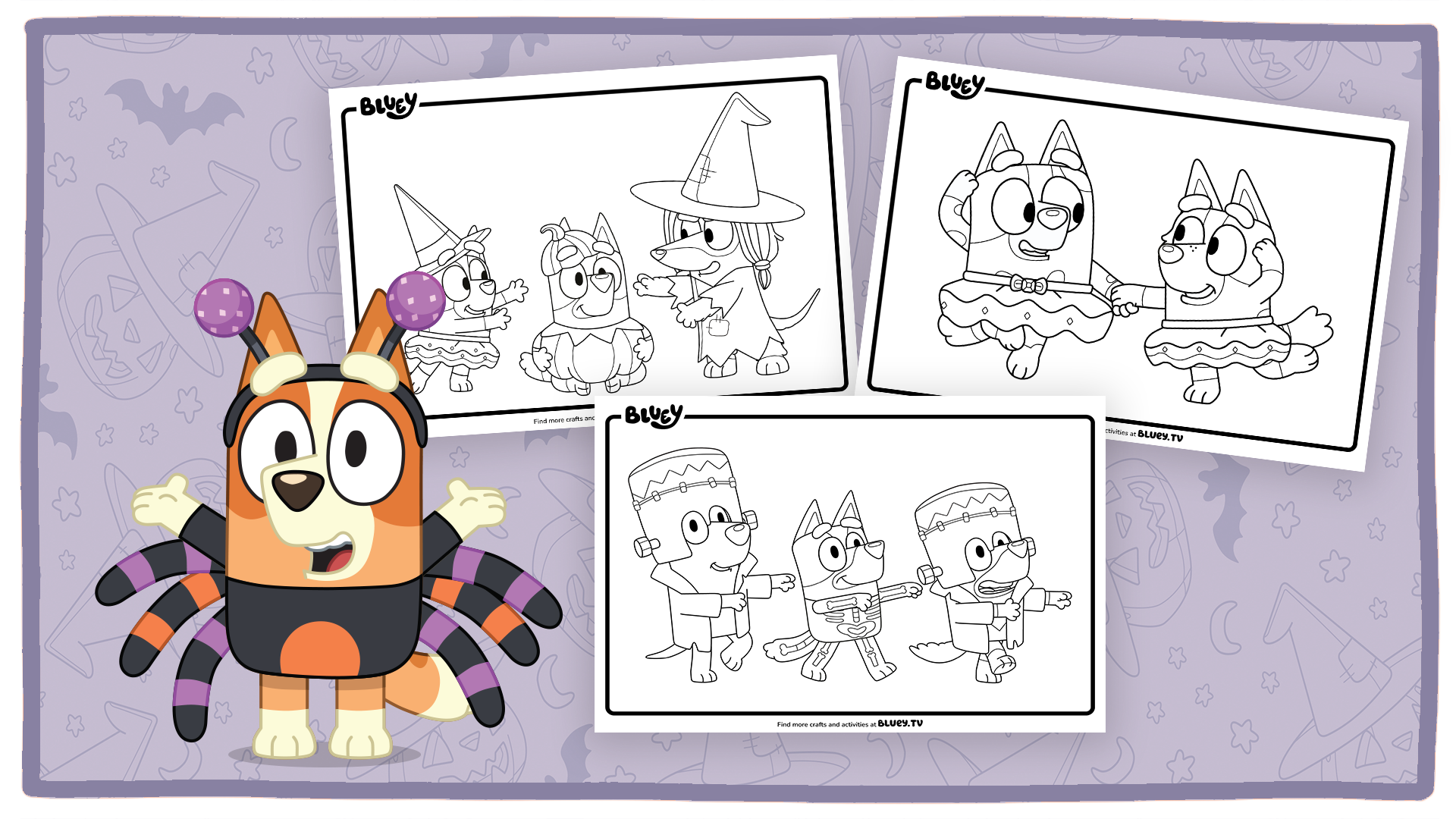 Halloween Friends Colouring Sheets Bluey Official Website Halloween Friends Colouring Sheets Bluey Official Website