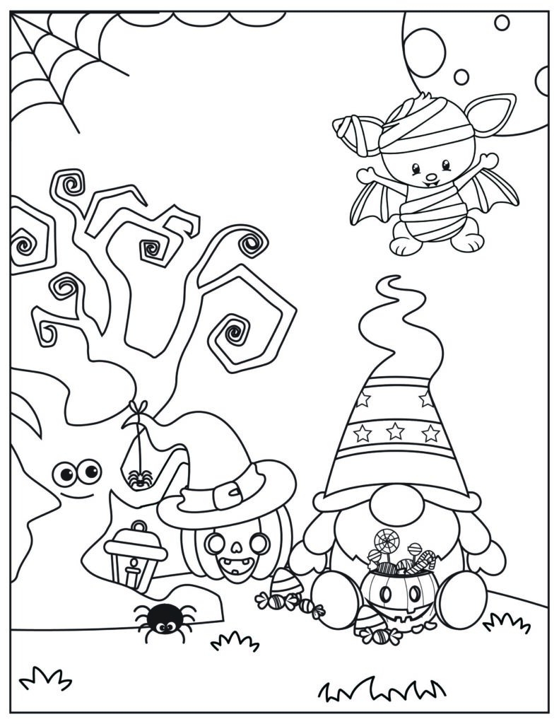 Halloween Gnome Coloring Pages FREE Printable Fairy Garden DIY Halloween Gnome Coloring Pages FREE Printable Fairy Garden DIY