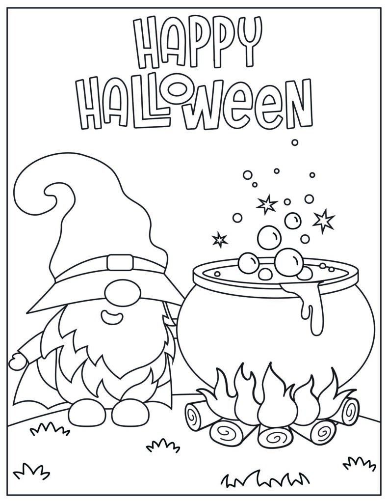 Halloween Gnome Coloring Pages FREE Printable Fairy Garden DIY Halloween Gnome Coloring Pages FREE Printable Fairy Garden DIY