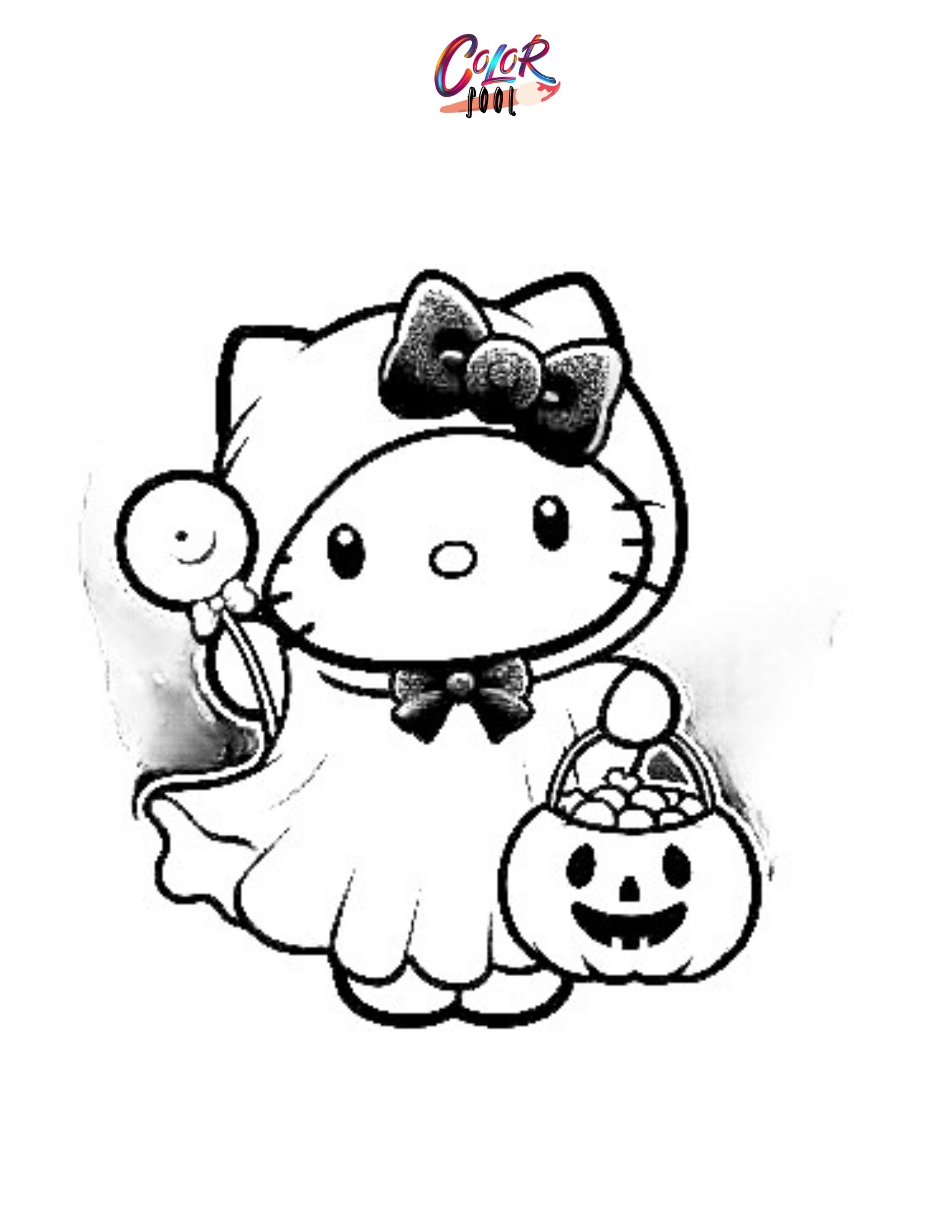 halloween sanrio coloring pages