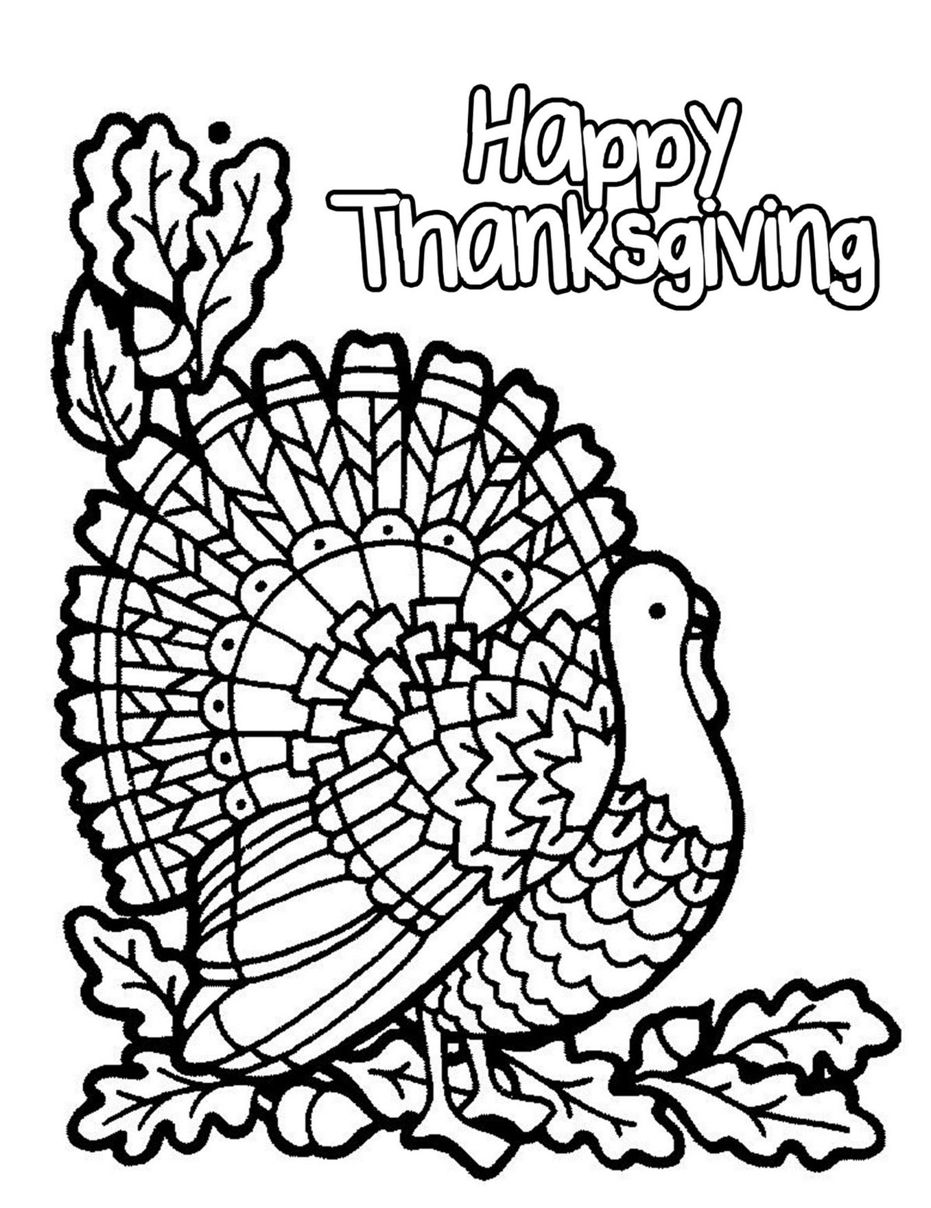 Halloween Simple Turkey Thanksgiving Coloring Pages For Adults