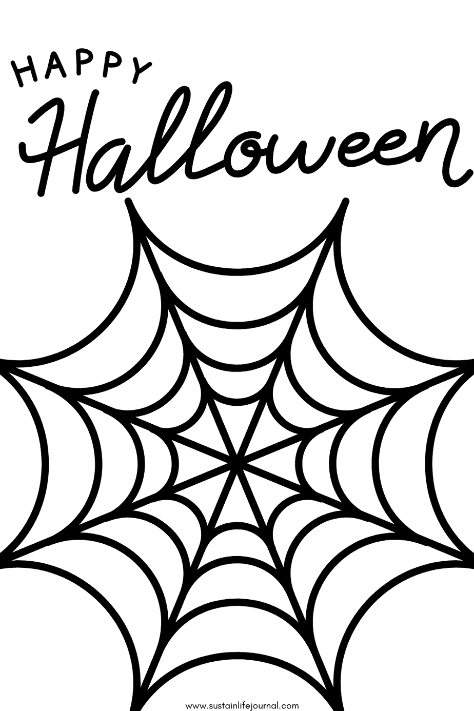 Halloween Spiderweb Printable Coloring Page Sustain Life Journal Halloween Spiderweb Printable Coloring Page Sustain Life Journal