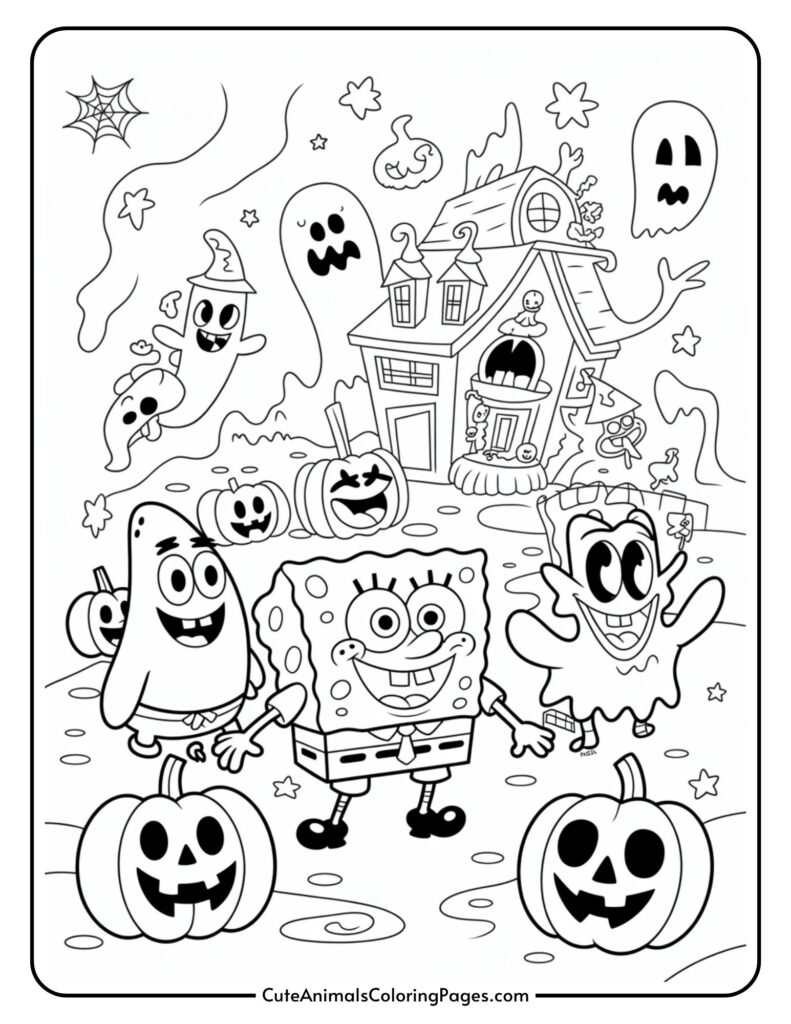 halloween character coloring pages