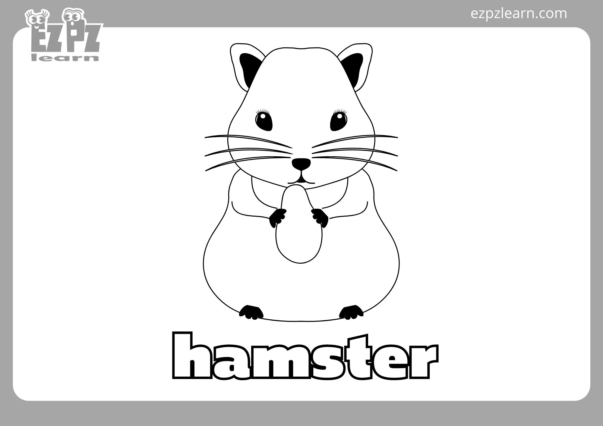 Hamster Coloring Page Ezpzlearn Hamster Coloring Page Ezpzlearn