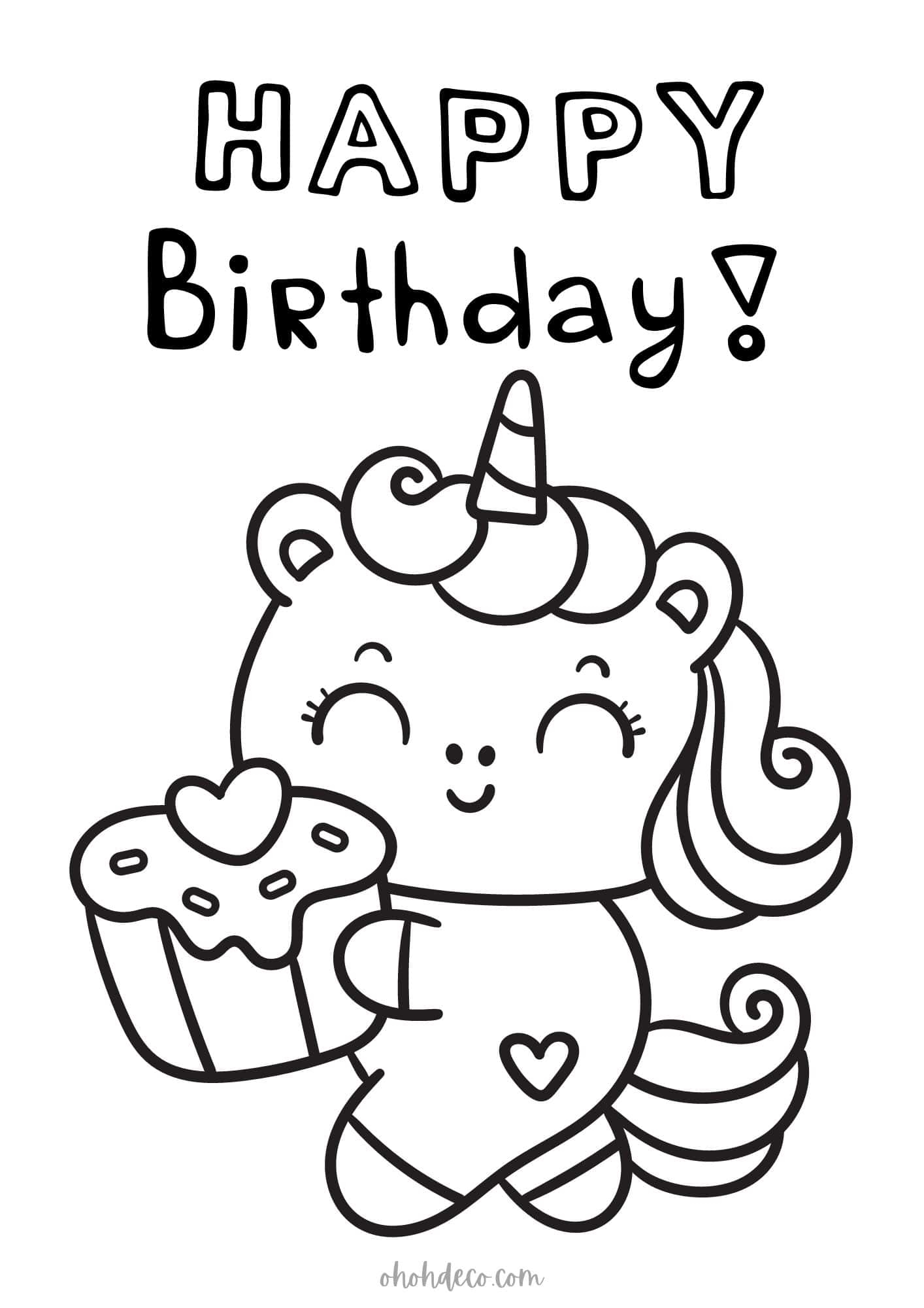 happy birthday coloring page happy birthday coloring page