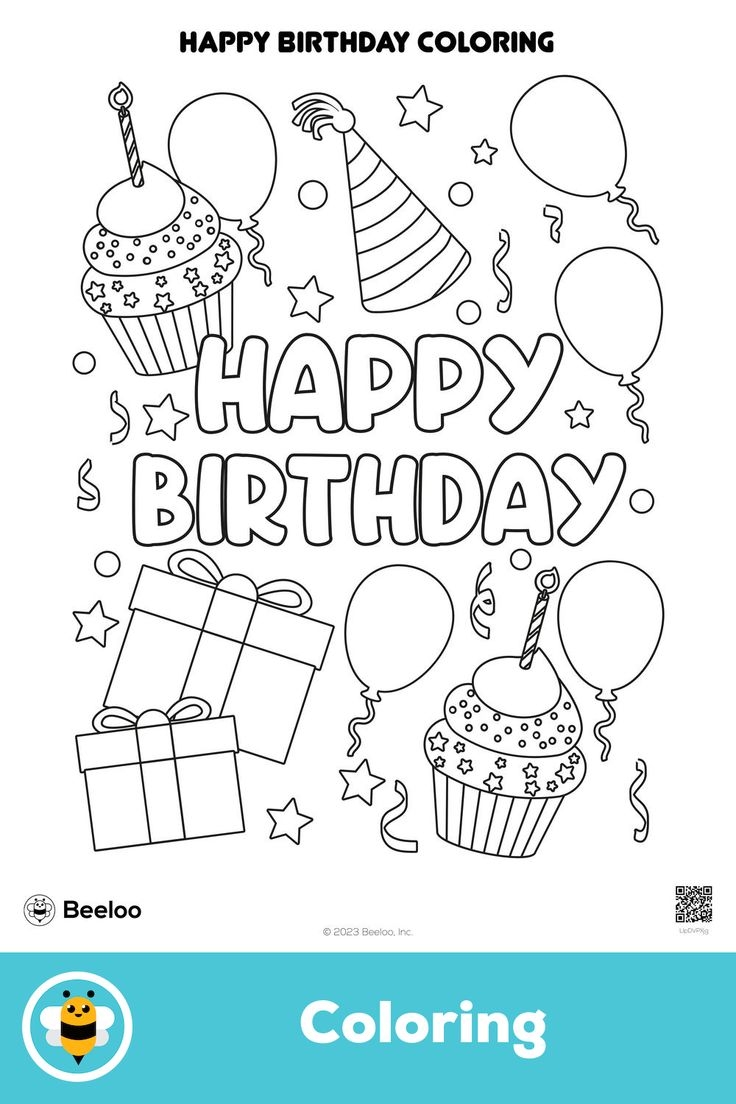 happy birthday coloring sheets