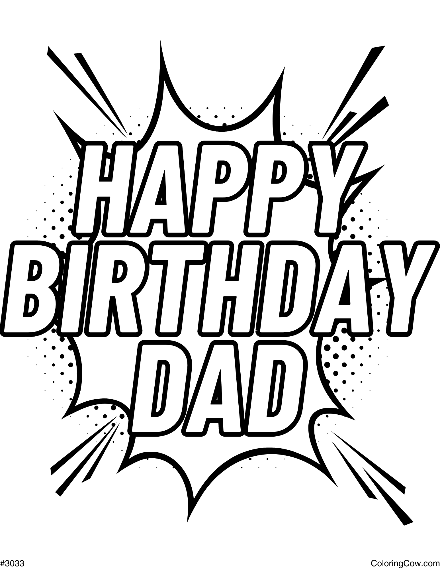 Happy Birthday Dad Coloring Page Happy Birthday Dad Coloring Page