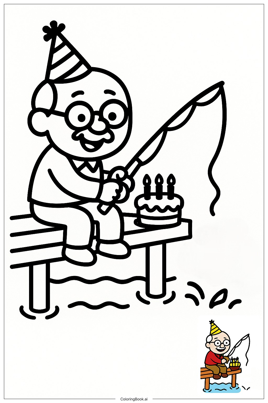 Happy Birthday Grandpa Fishing Coloring Page Free PDF PNG Printable  Happy Birthday Grandpa Fishing Coloring Page Free PDF PNG Printable