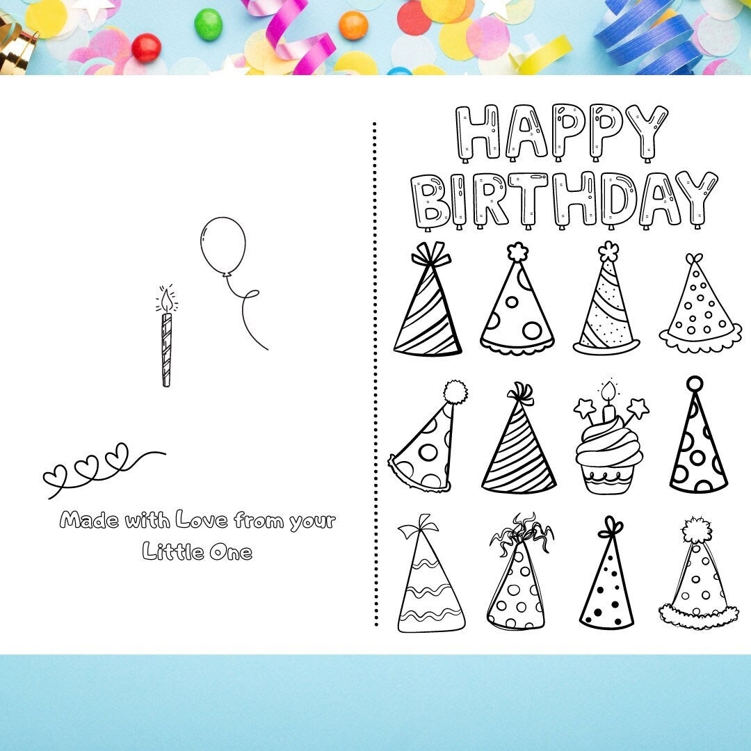 printable coloring birthday cards printable coloring birthday cards