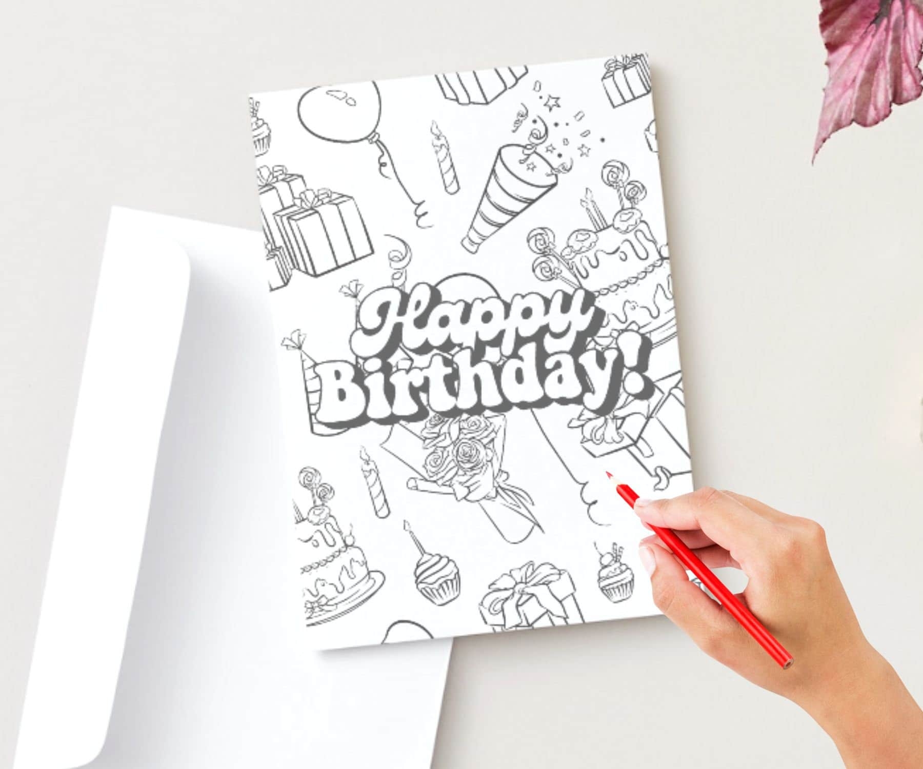 HAPPY BIRTHDAY Printable Folding Coloring Card Bonus Coloring Page Etsy HAPPY BIRTHDAY Printable Folding Coloring Card Bonus Coloring Page Etsy