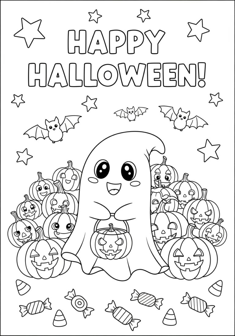 Happy Halloween Coloring Page For Preschoolers Happy Halloween Coloring Page For Preschoolers
