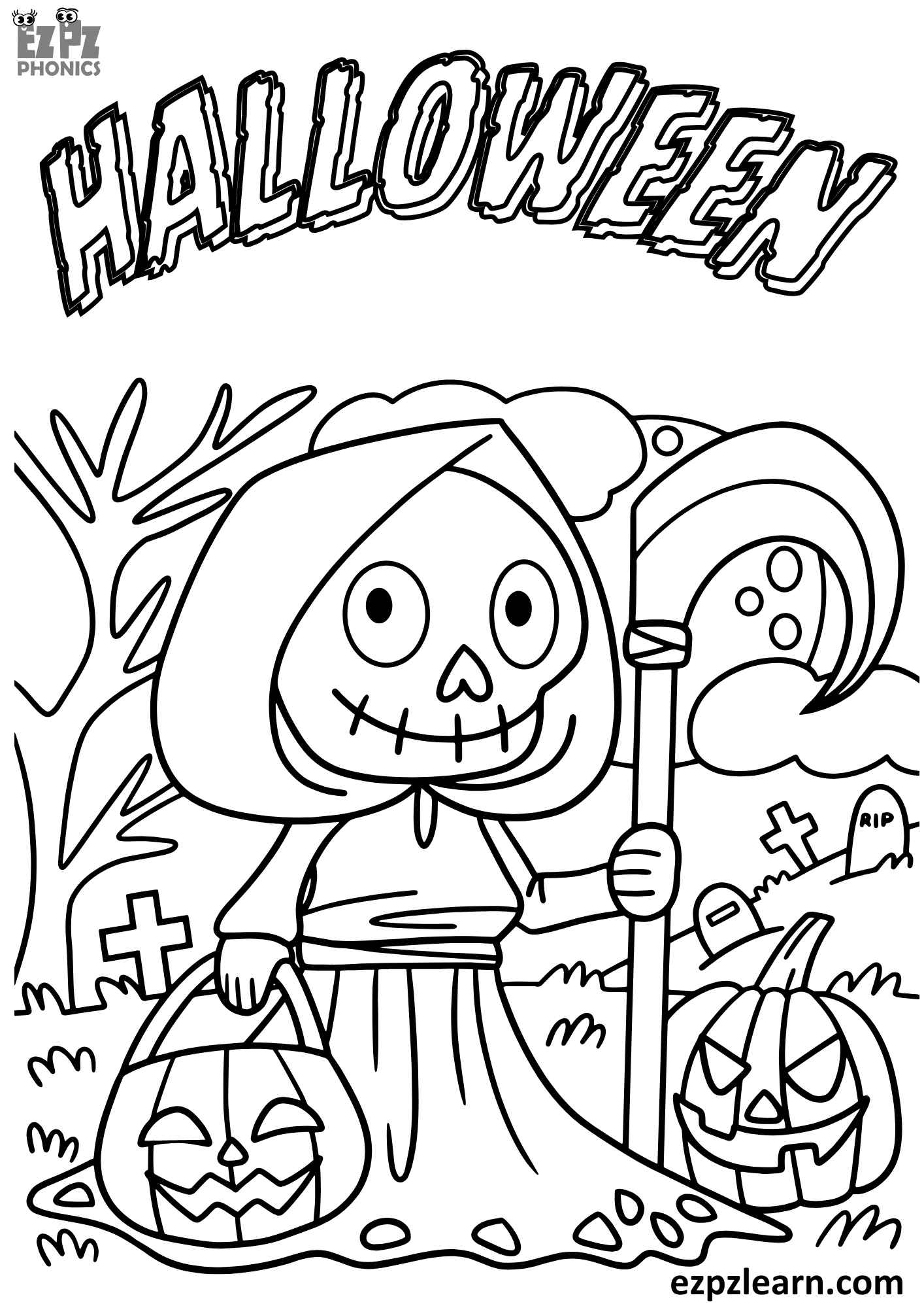 Happy Halloween Coloring Page Skull Printable Free PDF Download Ezpzlearn Happy Halloween Coloring Page Skull Printable Free PDF Download Ezpzlearn