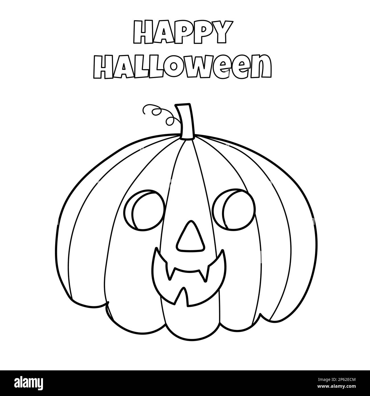 Happy Halloween Coloring Page With Cute Pumpkin Spooky Print Stock Vector Image Art Alamy Happy Halloween Coloring Page With Cute Pumpkin Spooky Print Stock Vector Image Art Alamy