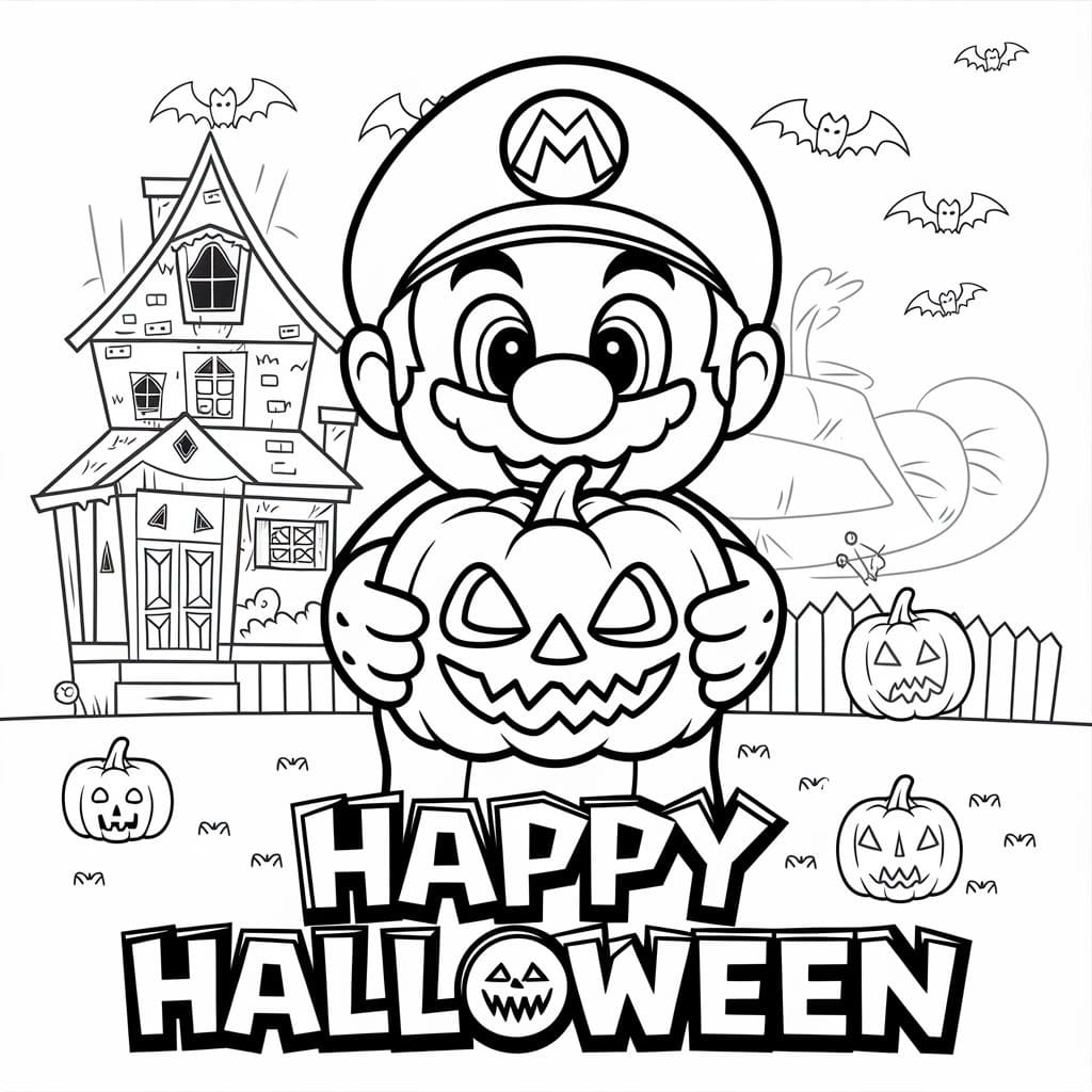 Happy Halloween Mario Coloring Page Download Print Or Color Online For Free Happy Halloween Mario Coloring Page Download Print Or Color Online For Free