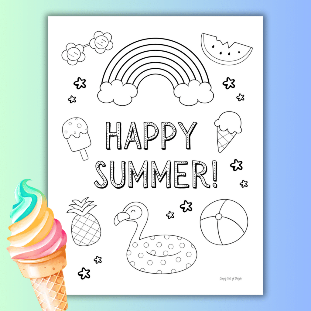 Happy Summer Coloring Pages For Kids Free Printable Simply Full Of Delight Happy Summer Coloring Pages For Kids Free Printable Simply Full Of Delight