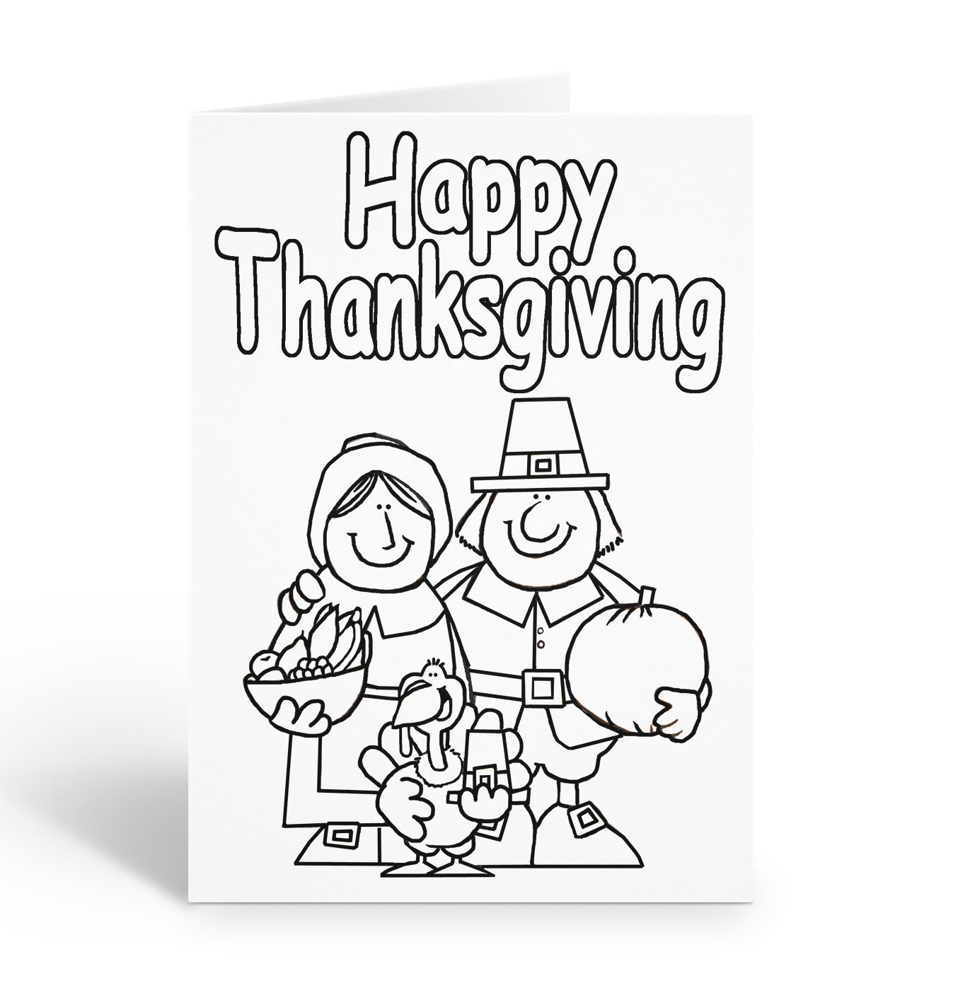 Happy Thanksgiving Children s Color In Card Set Kid s Coloring Greeting Cards Happy Thanksgiving Children s Color In Card Set Kid s Coloring Greeting Cards