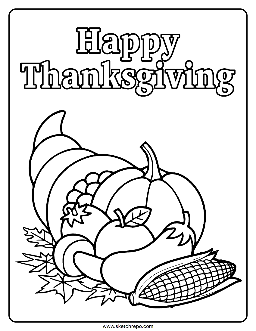 Happy Thanksgiving Coloring Page Sketch Repo Happy Thanksgiving Coloring Page Sketch Repo