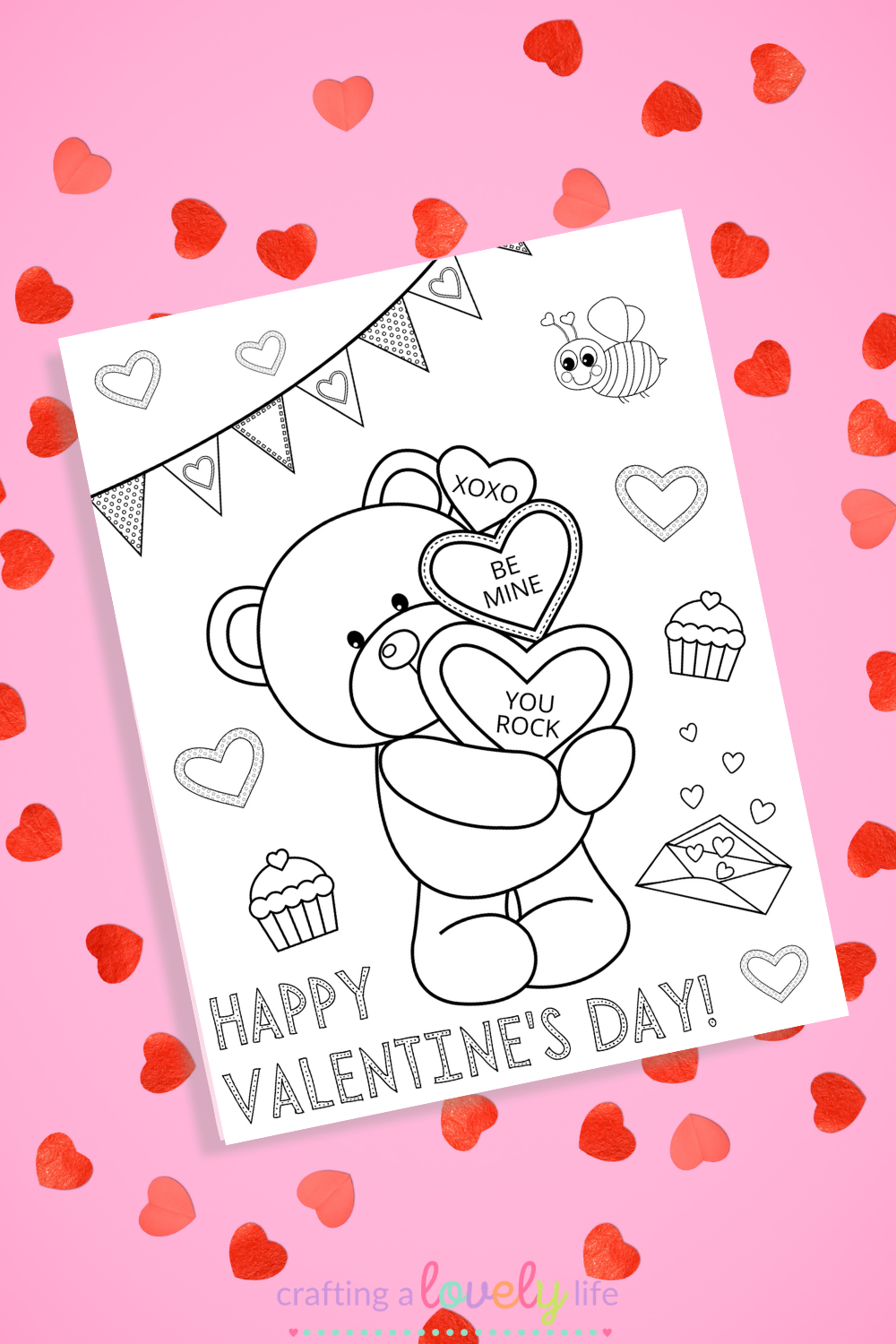Happy Valentine s Day Coloring Page Free Printable
