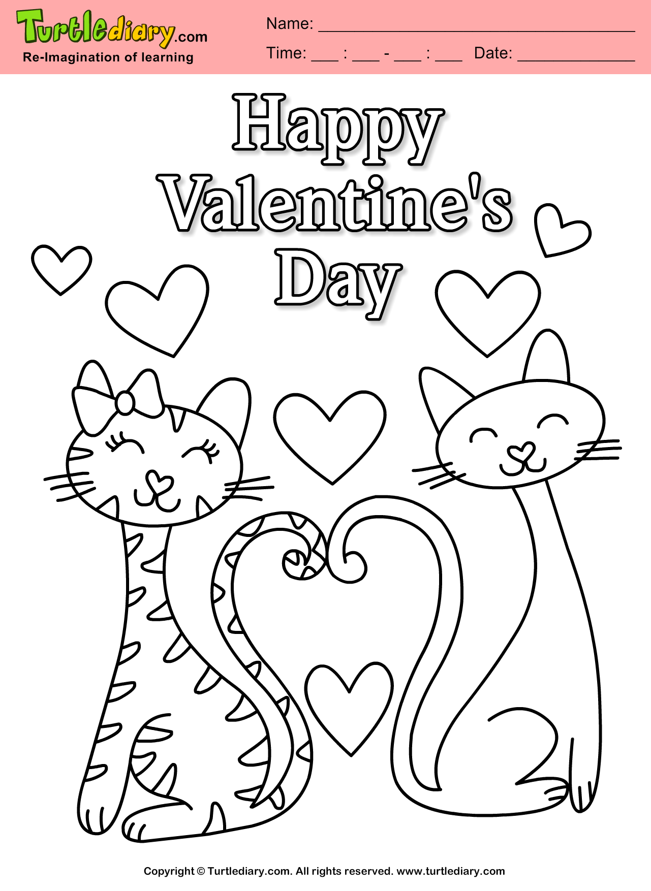 Happy Valentines Day Coloring Sheet Turtle Diary Happy Valentines Day Coloring Sheet Turtle Diary