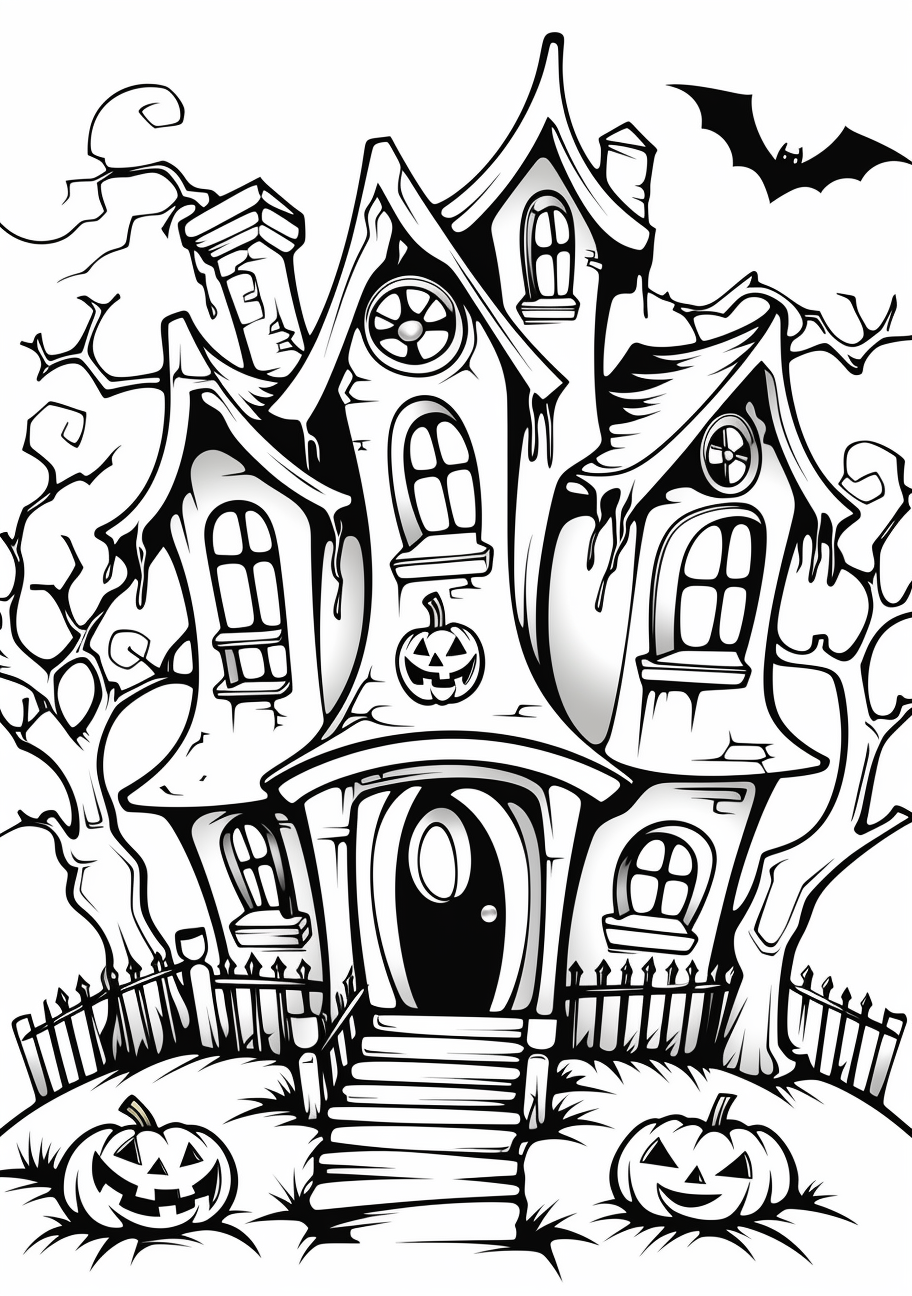 Haunted House Halloween Splendor Halloween Coloring Page Fun Worksheets Library Haunted House Halloween Splendor Halloween Coloring Page Fun Worksheets Library