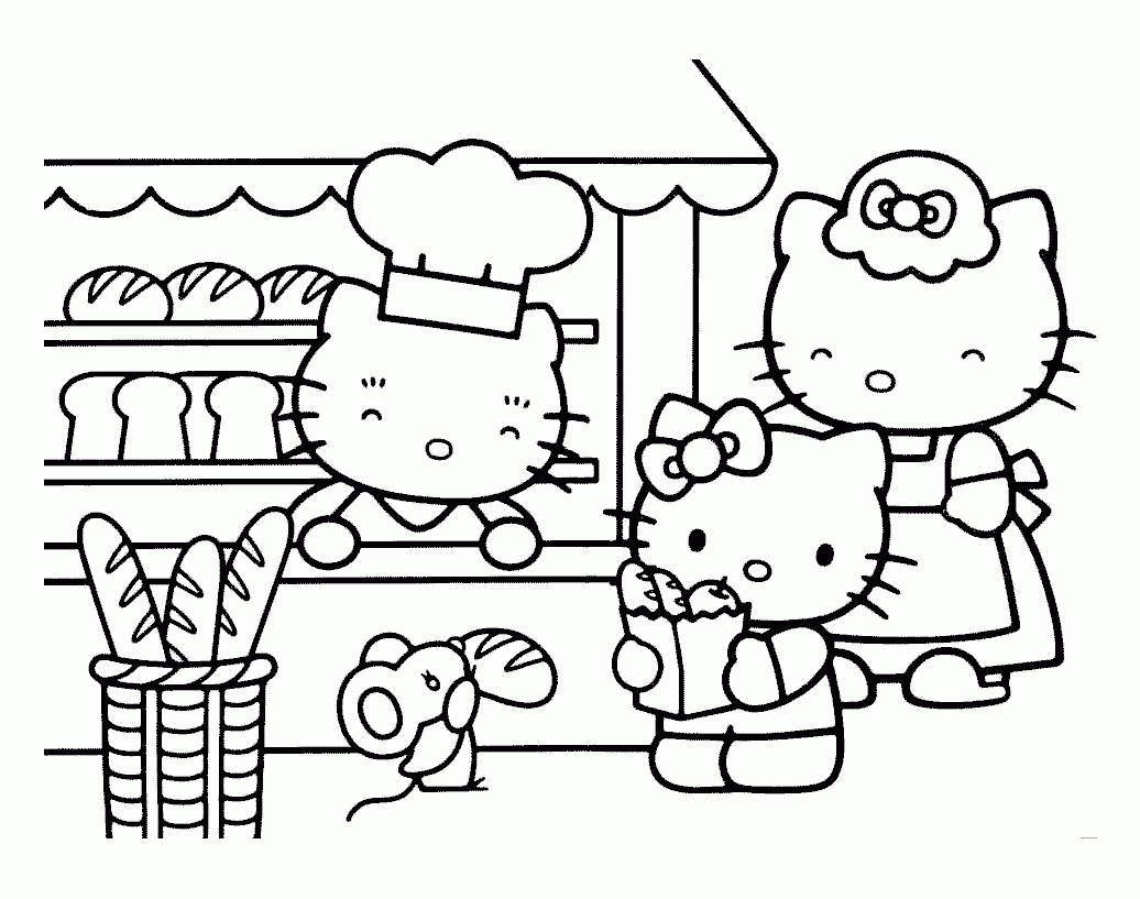 hello kitty coloring pictures to print
