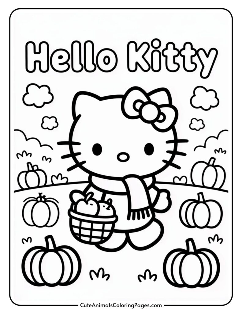 Hello Kitty Coloring Pages Thanksgiving 8 PDF Pages Cute Animals Coloring Pages