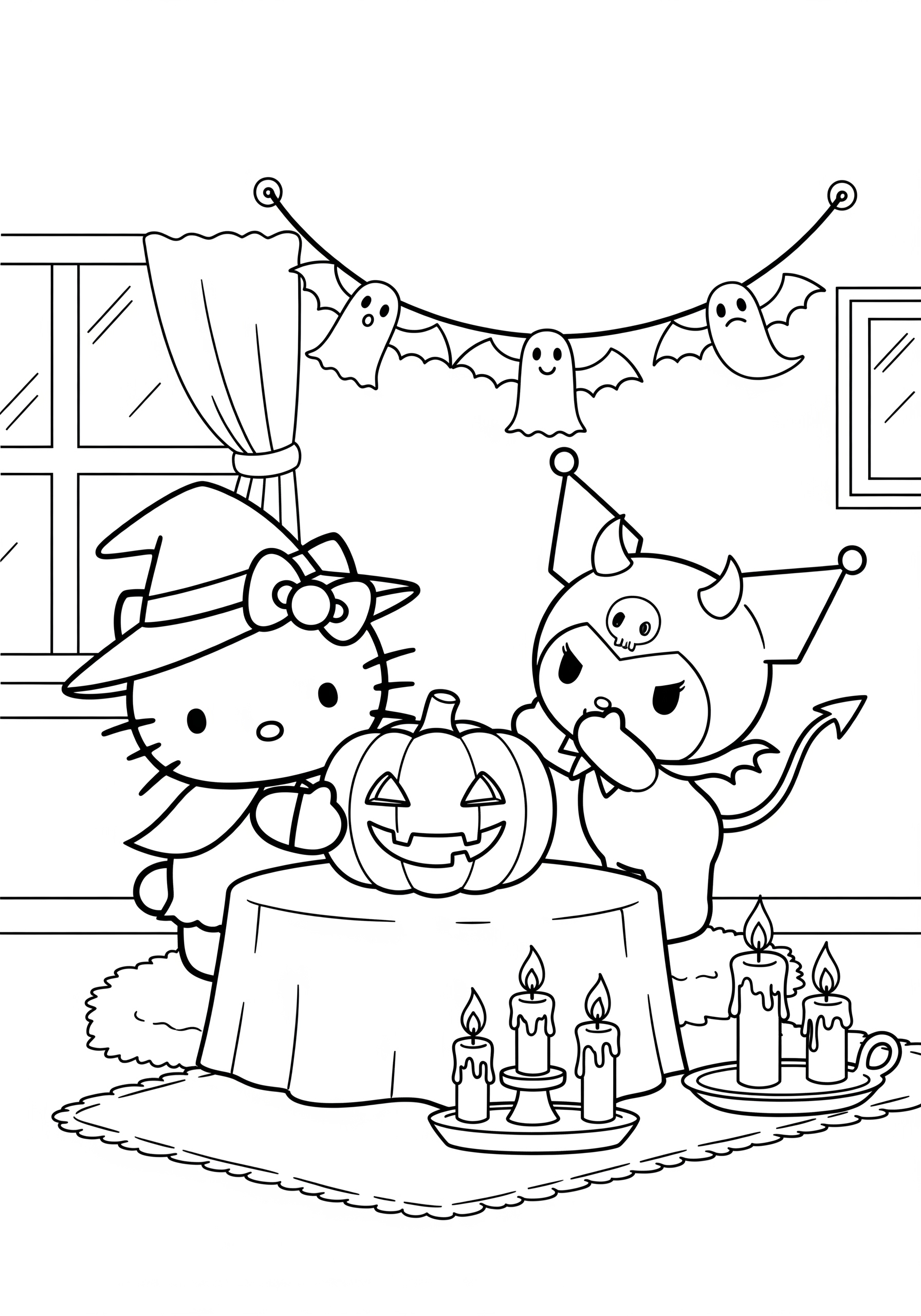 Hello Kitty Halloween And Fall Coloring Pages YouLoveIt Hello Kitty Halloween And Fall Coloring Pages YouLoveIt
