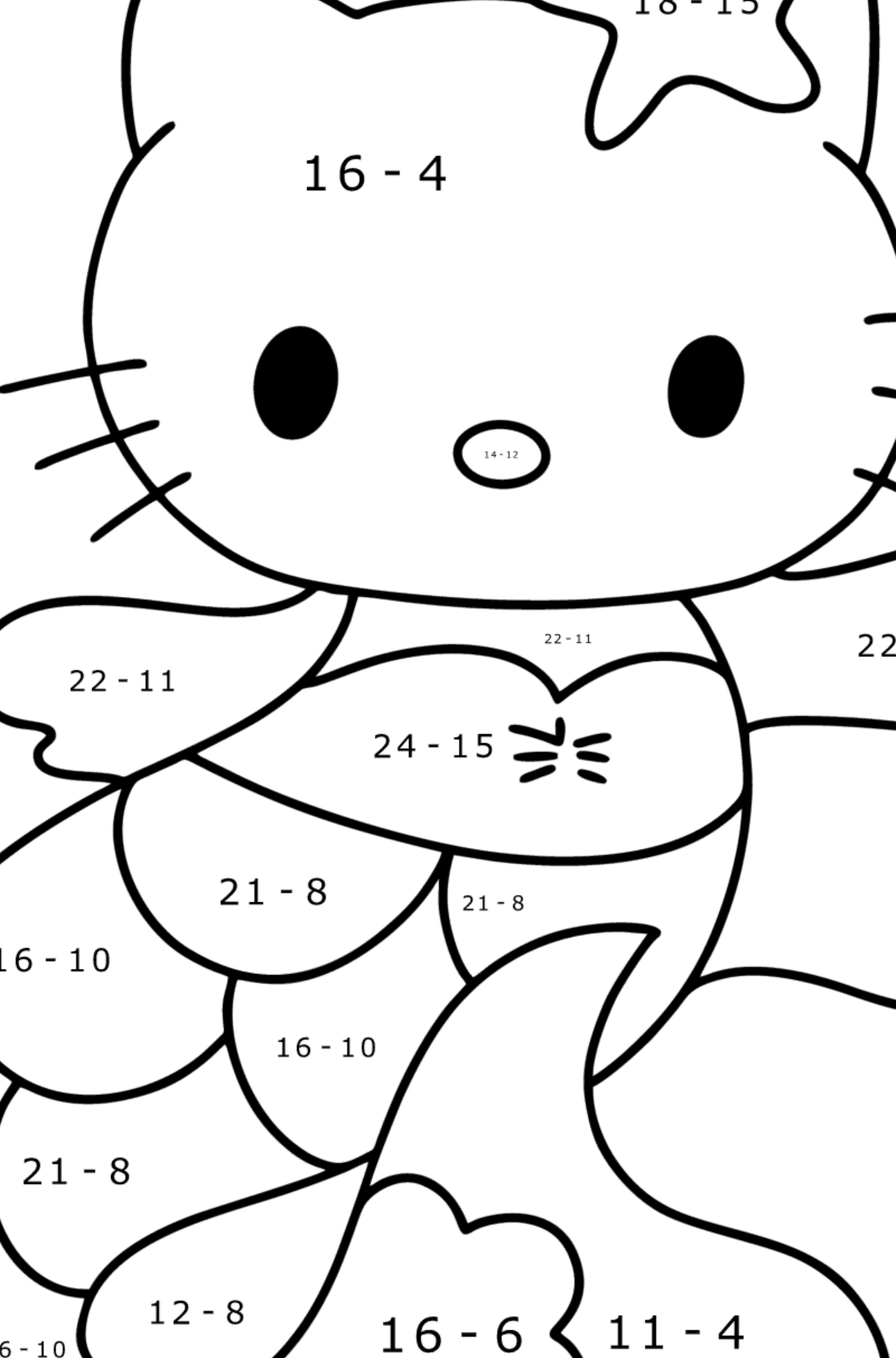 Hello Kitty Mermaid Coloring Page Online And Print For Free  Hello Kitty Mermaid Coloring Page Online And Print For Free