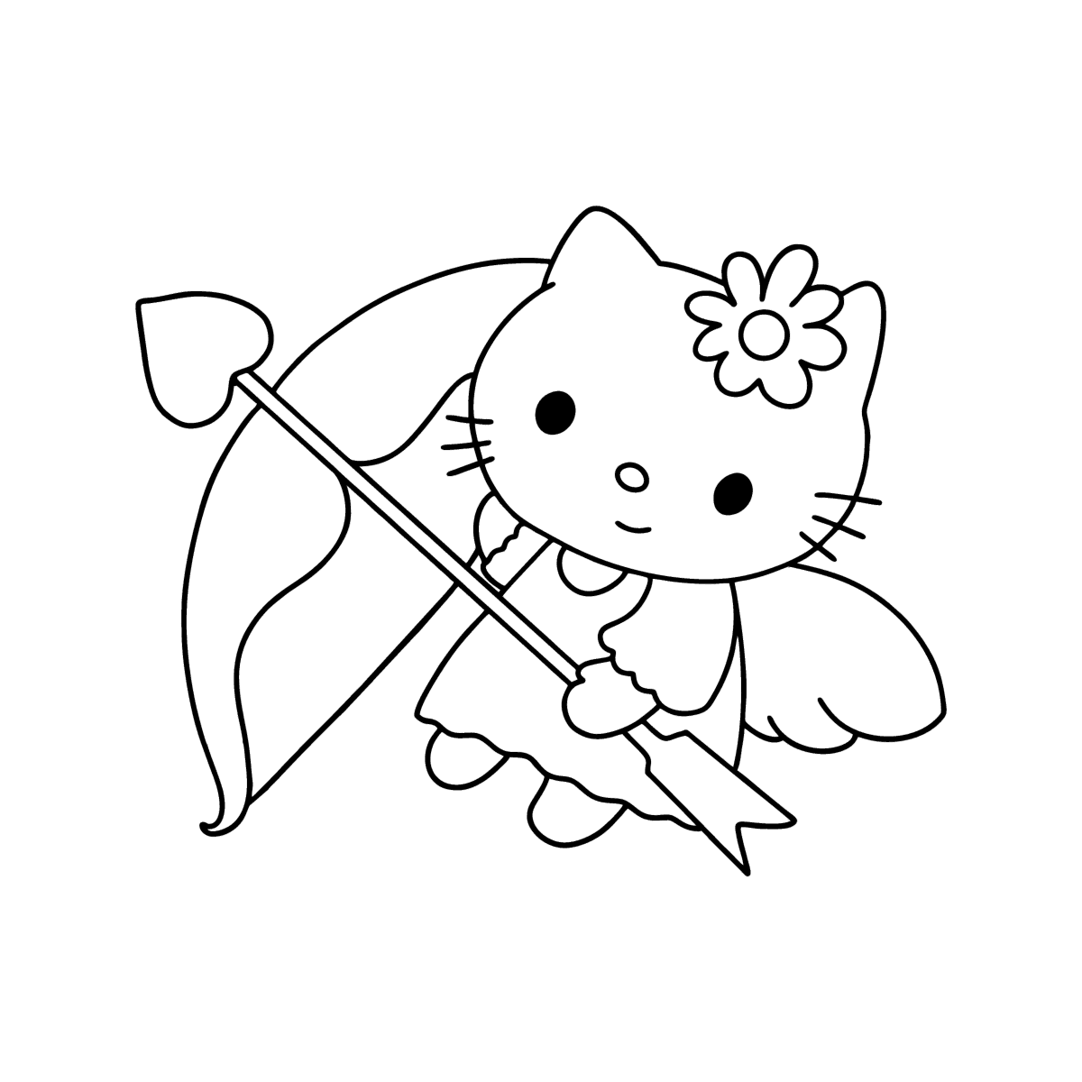 Hello Kitty On Valentines Day Coloring Page Online And Print  Hello Kitty On Valentines Day Coloring Page Online And Print