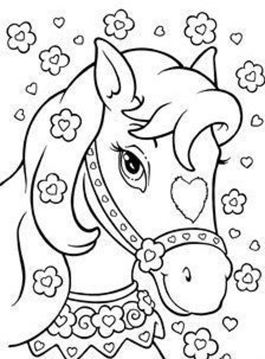 Horse Coloring Page Etsy Finland