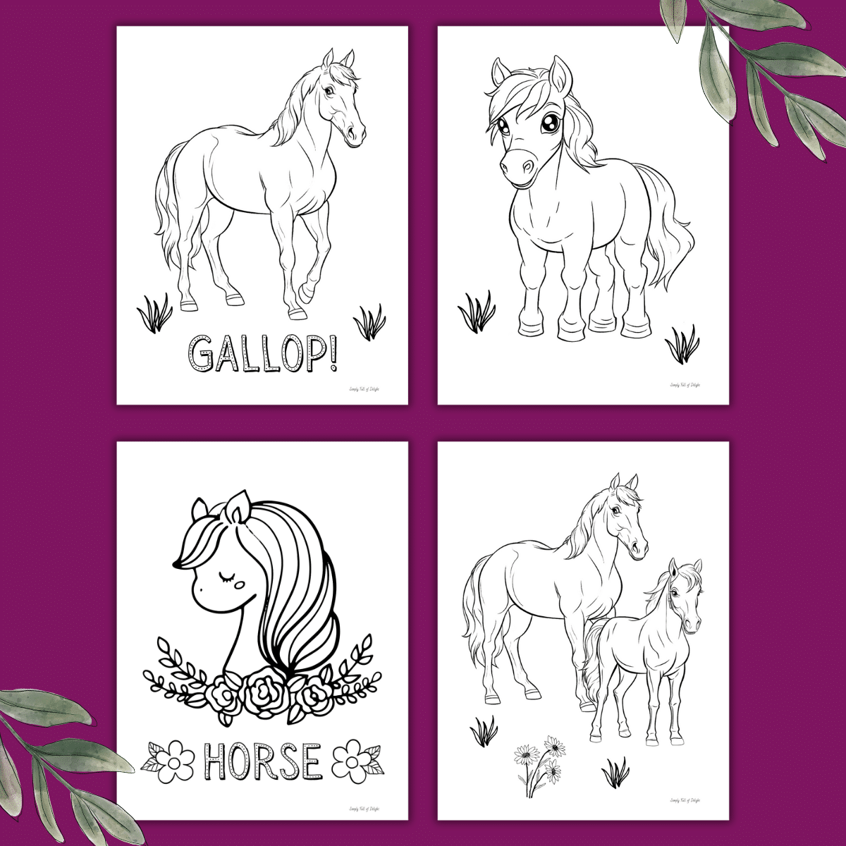 Horse Coloring Pages For Kids Free Printable Simply Full Of Delight Horse Coloring Pages For Kids Free Printable Simply Full Of Delight