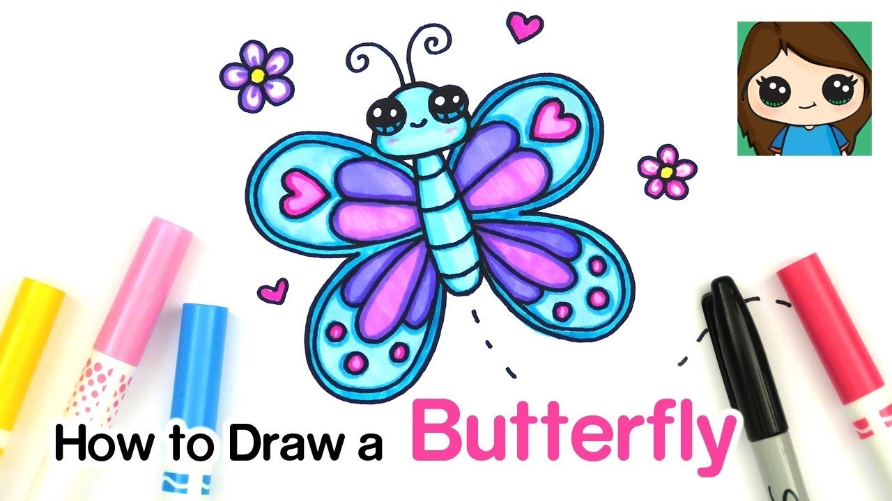 How To Draw A Butterfly Easy YouTube How To Draw A Butterfly Easy YouTube
