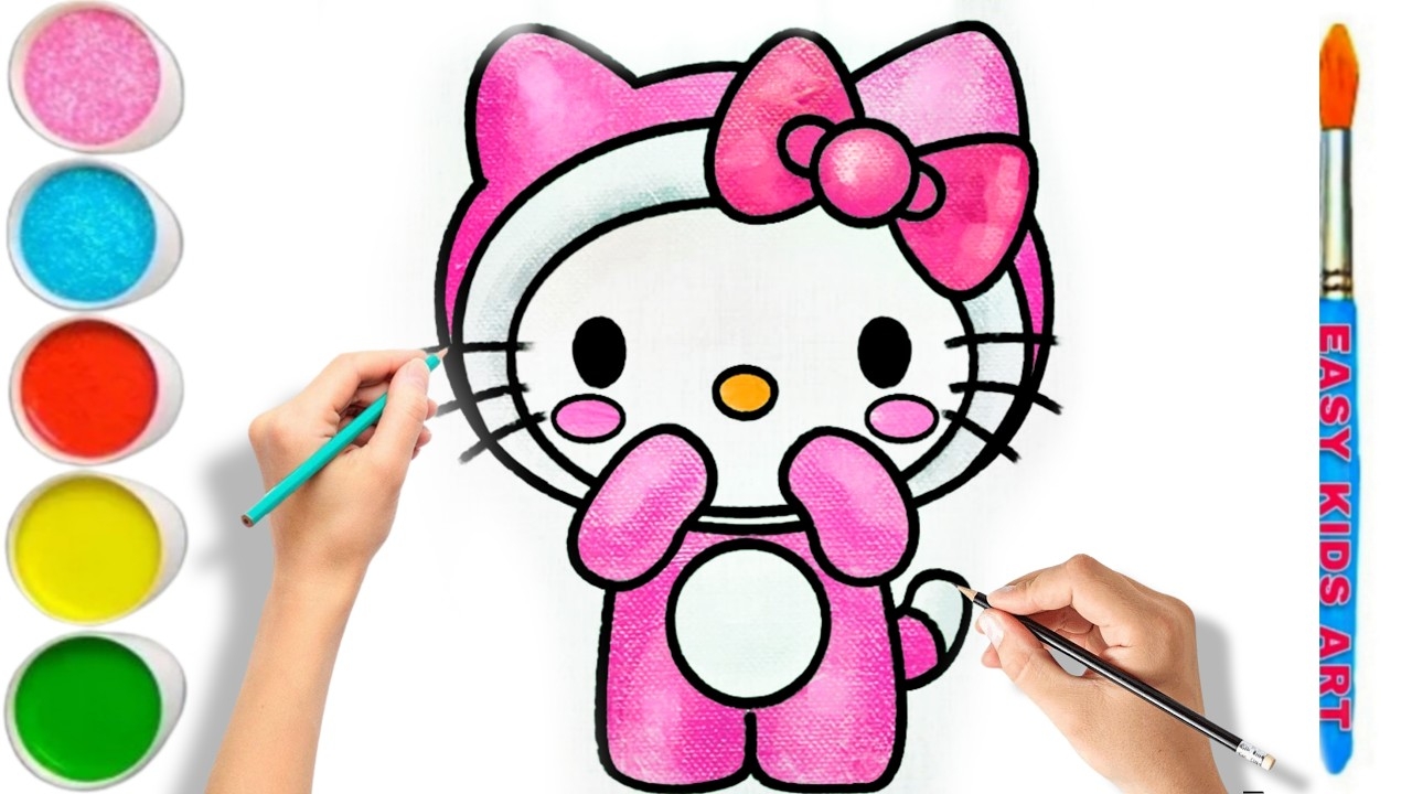 How To Draw Hello Kitty New Lesson With Color 5 Hello Kitty Drawing Painting For Kids Toddlers YouTube How To Draw Hello Kitty New Lesson With Color 5 Hello Kitty Drawing Painting For Kids Toddlers YouTube