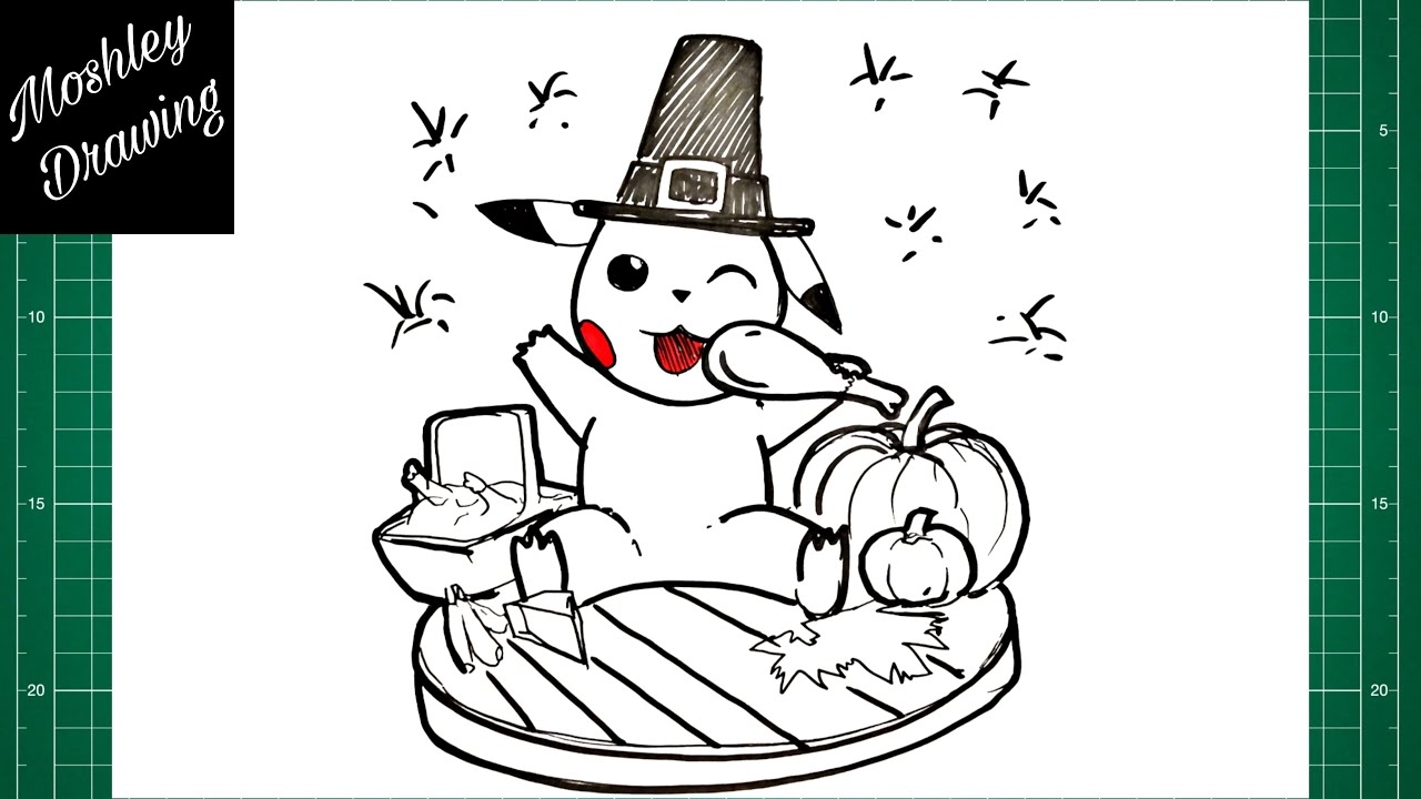 How To Draw Thanksgiving Pikachu YouTube How To Draw Thanksgiving Pikachu YouTube