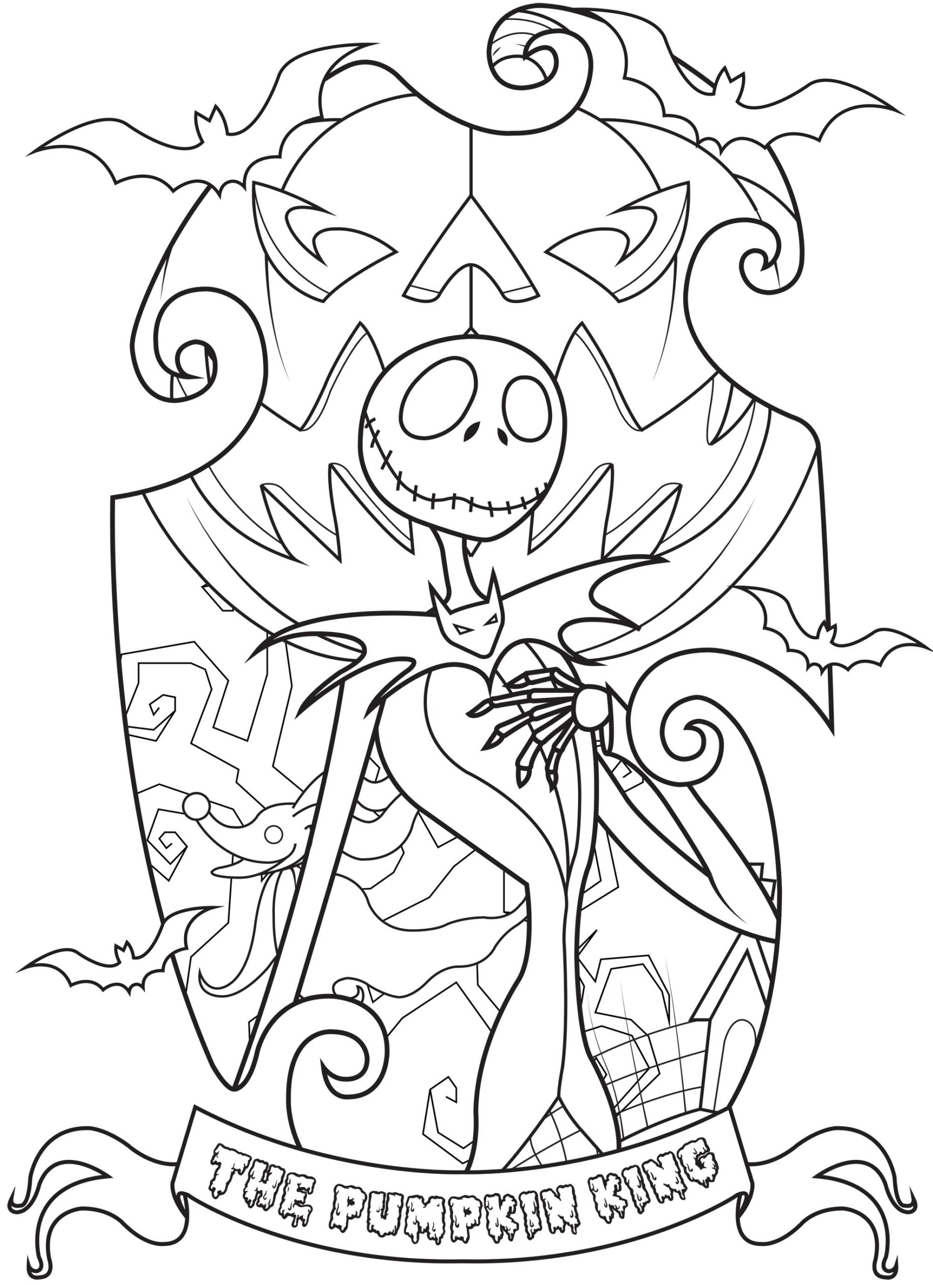 Jack Skellington Halloween Coloring Pages For Adults