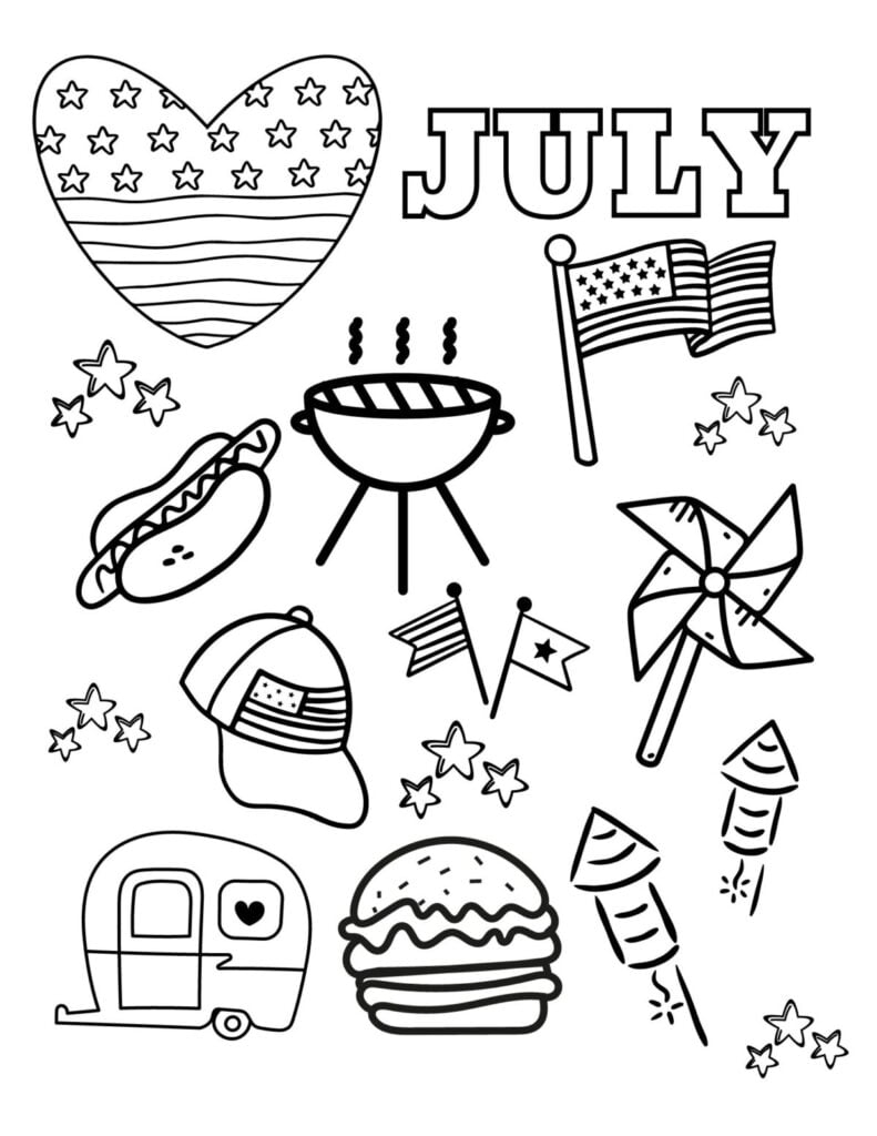 4th of july color sheet 4th of july color sheet