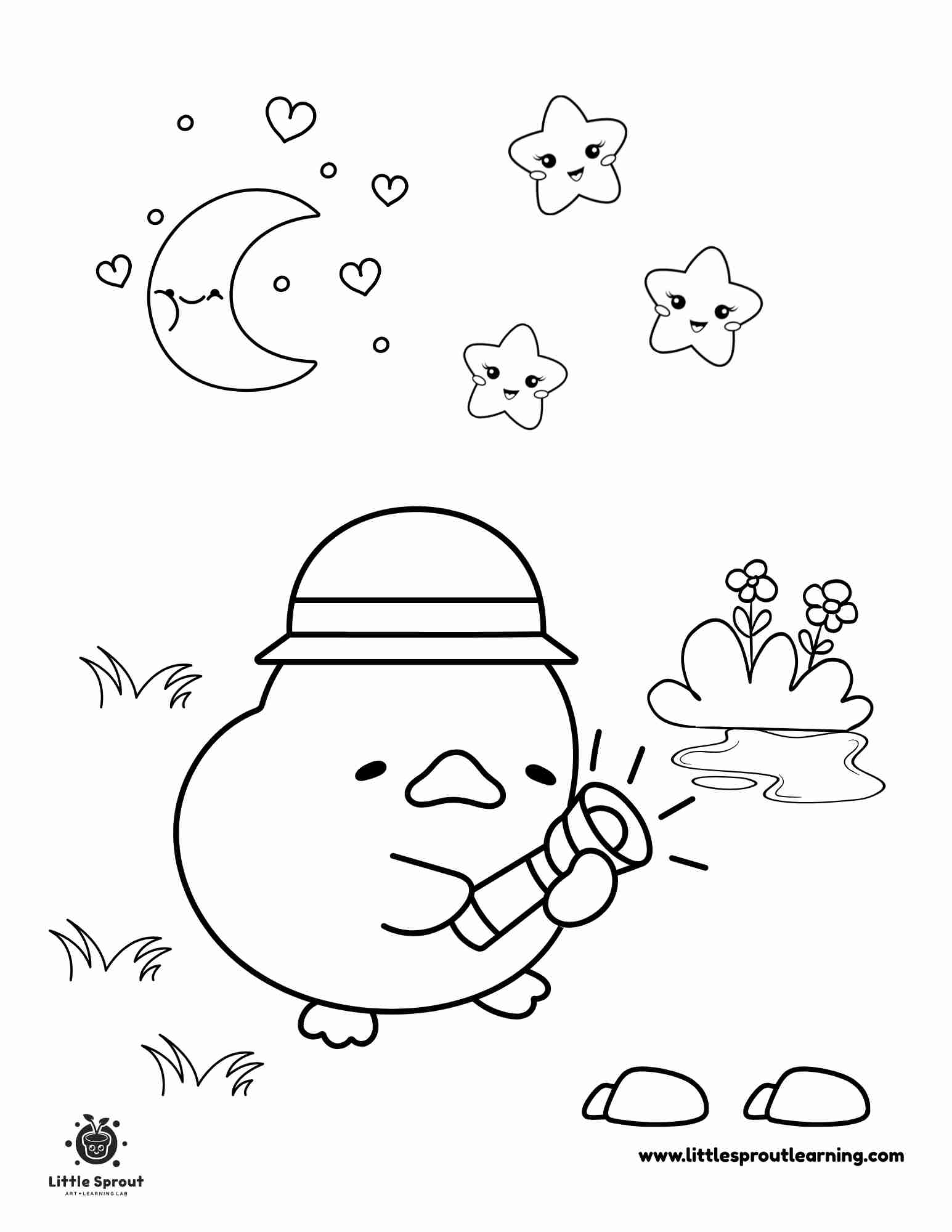 Kawaii Duck Coloring Page Little Sprout Art Learning Lab Kawaii Duck Coloring Page Little Sprout Art Learning Lab