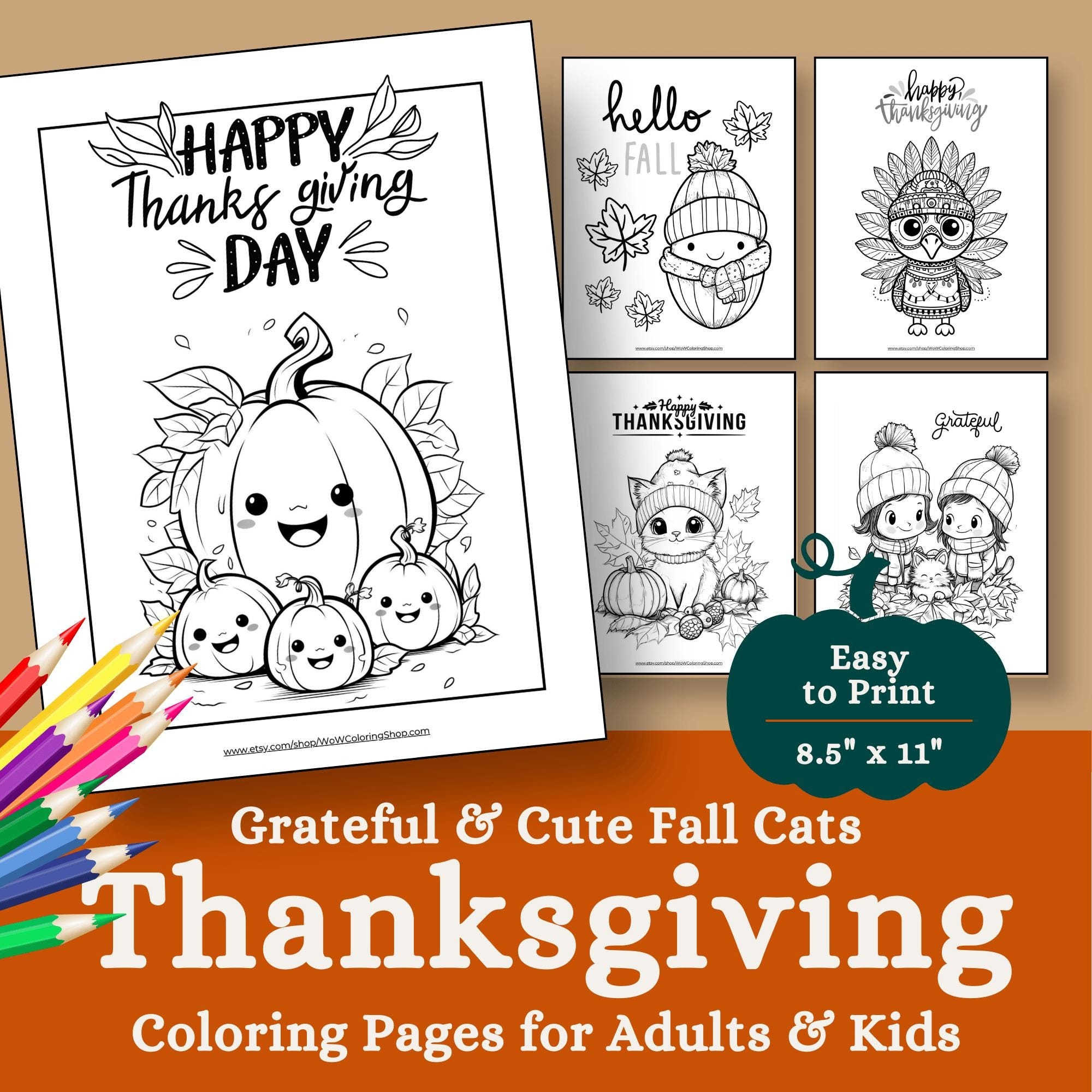 cute thanksgiving coloring pages