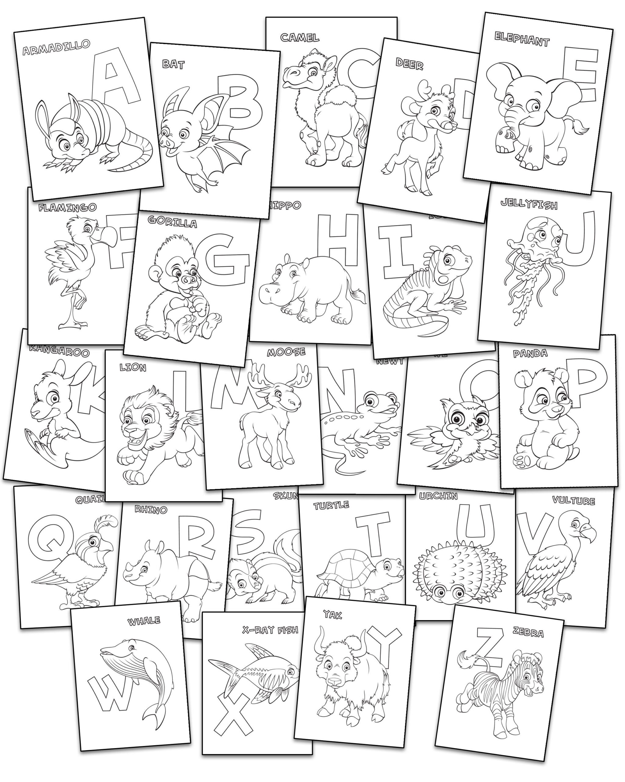 Kids Animal Alphabet Coloring Pages Etsy Canada Kids Animal Alphabet Coloring Pages Etsy Canada