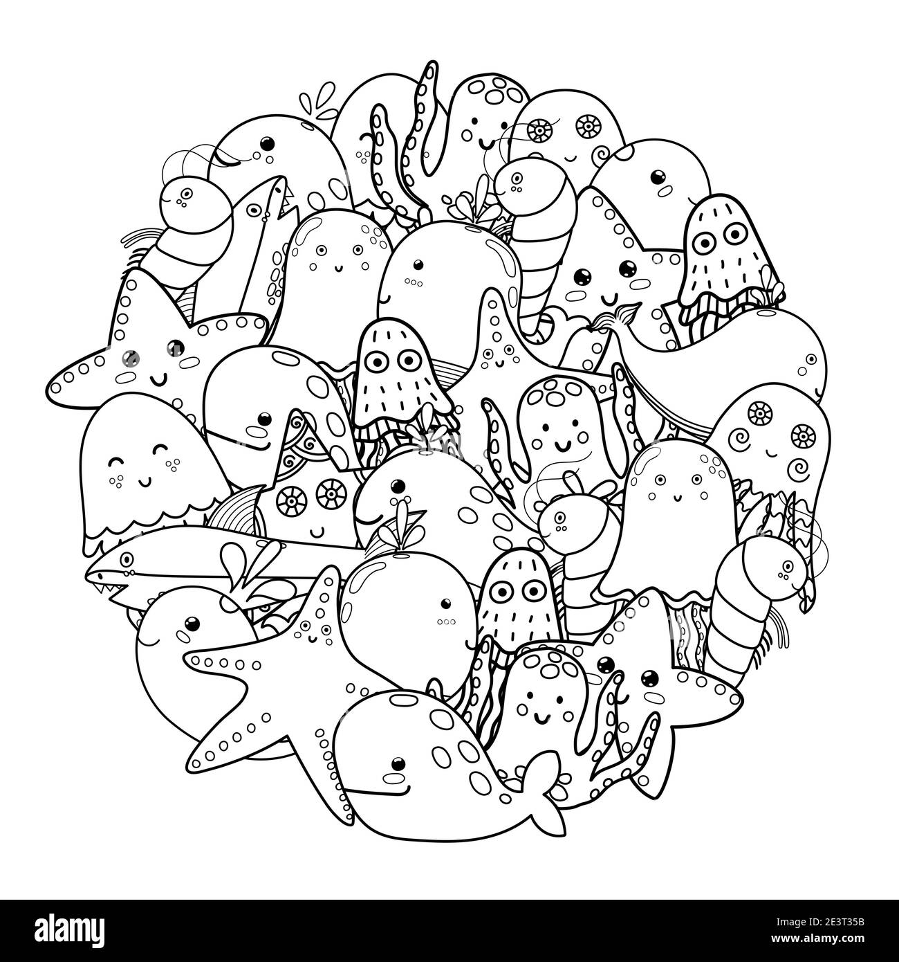 ocean animals color pages