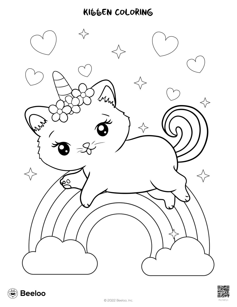 Kitten Coloring Beeloo Printable Crafts And Activities For Kids Kitten Coloring Beeloo Printable Crafts And Activities For Kids