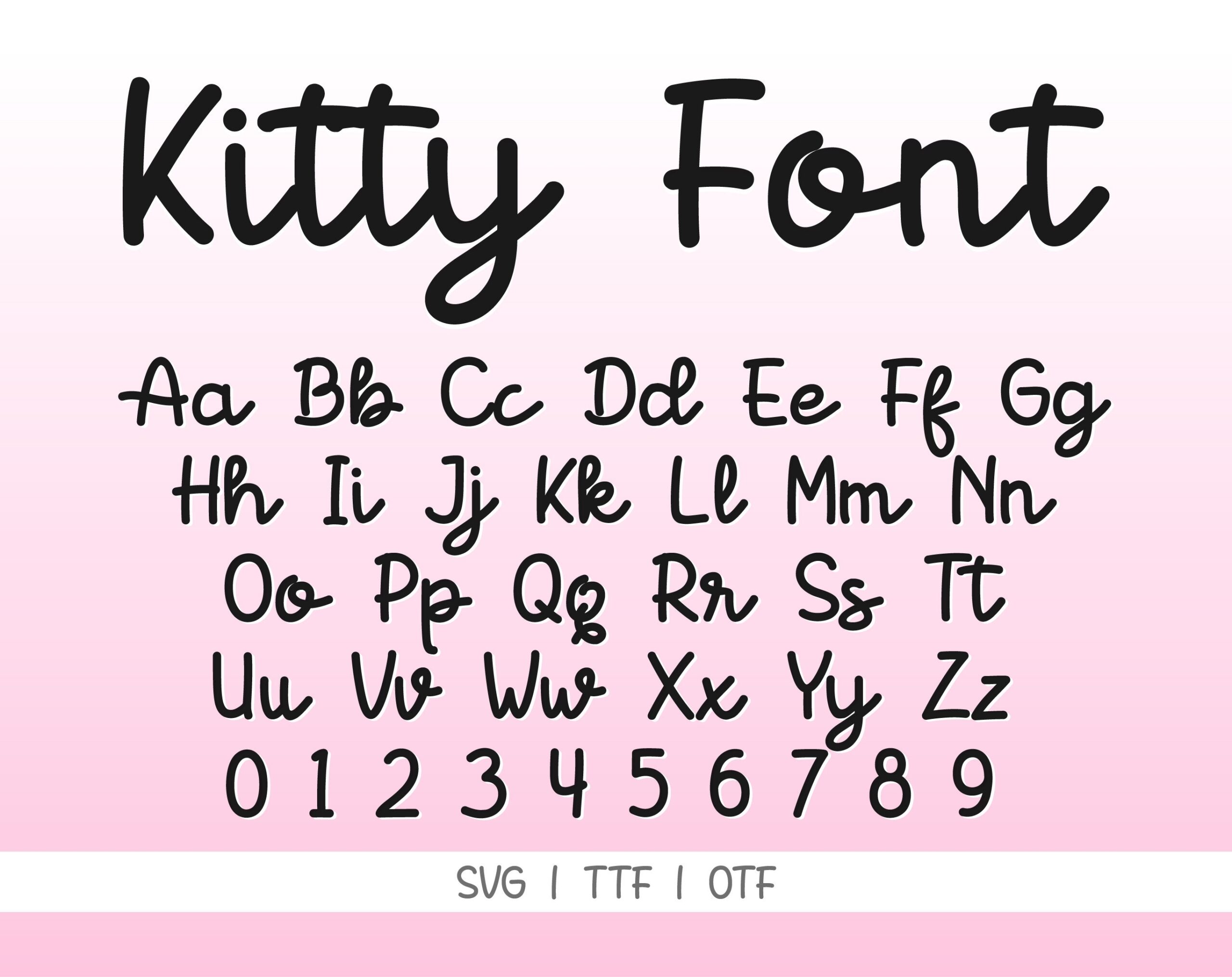 Kittie Font TTF Kittie Font Svg Kittie Letters SVG File For Cricut Cat Font Svg Kids Fonts Svg Baby Font Svg Font Svg Cricut Etsy