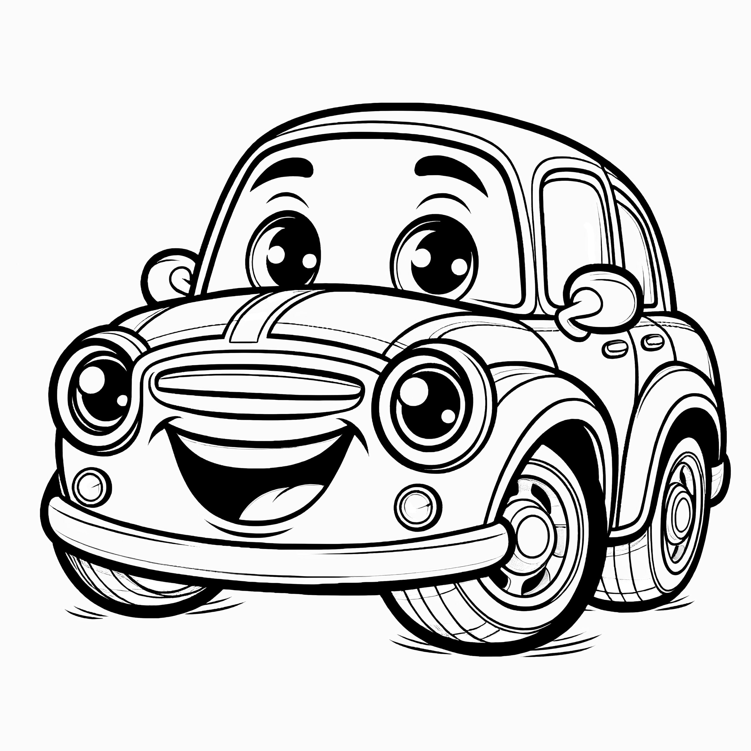 Laughing Little Car Picture To Color For Children Free  Laughing Little Car Picture To Color For Children Free